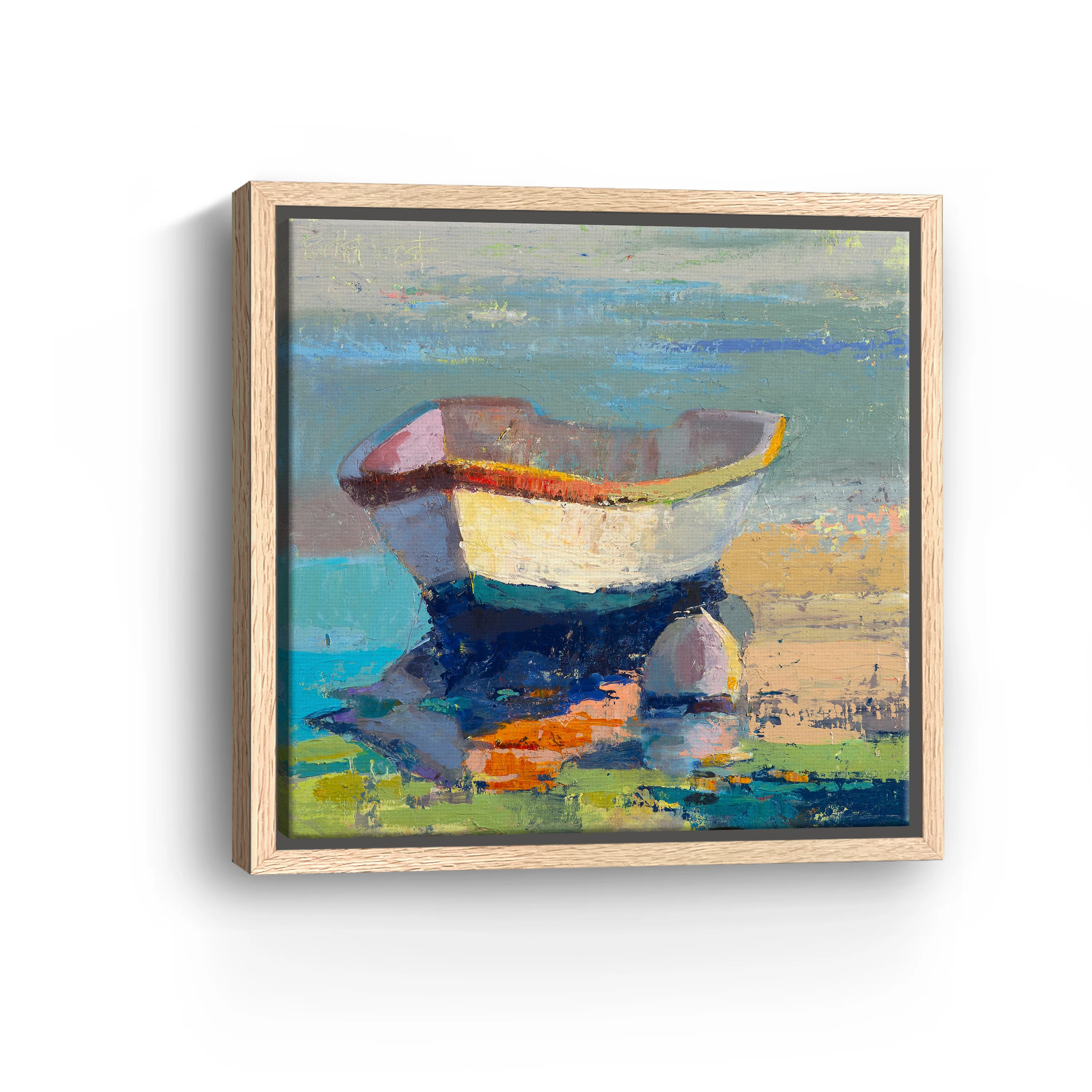 Bottle Green Boat Canvas Giclee - Image 10