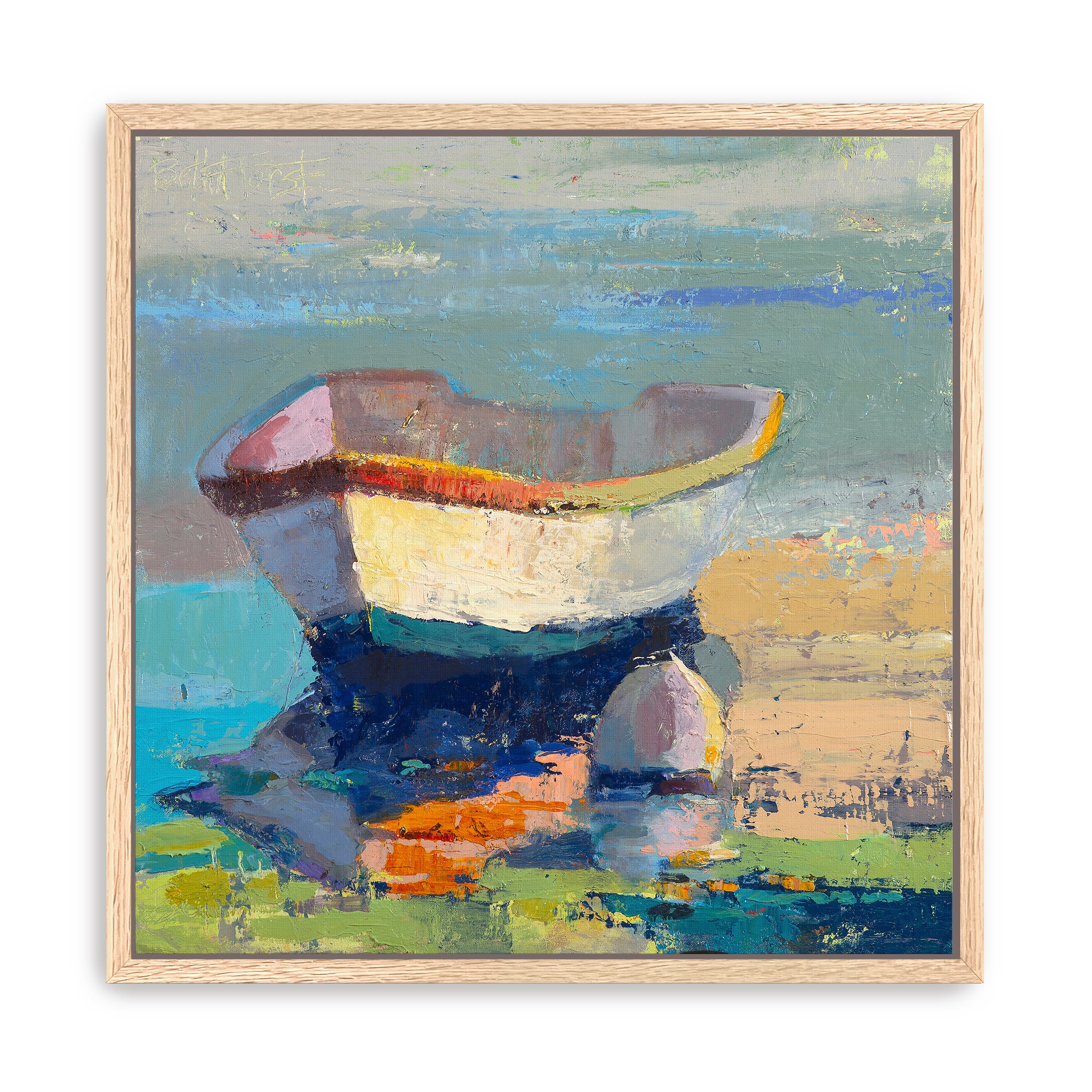 Bottle Green Boat Canvas Giclee - Image 8