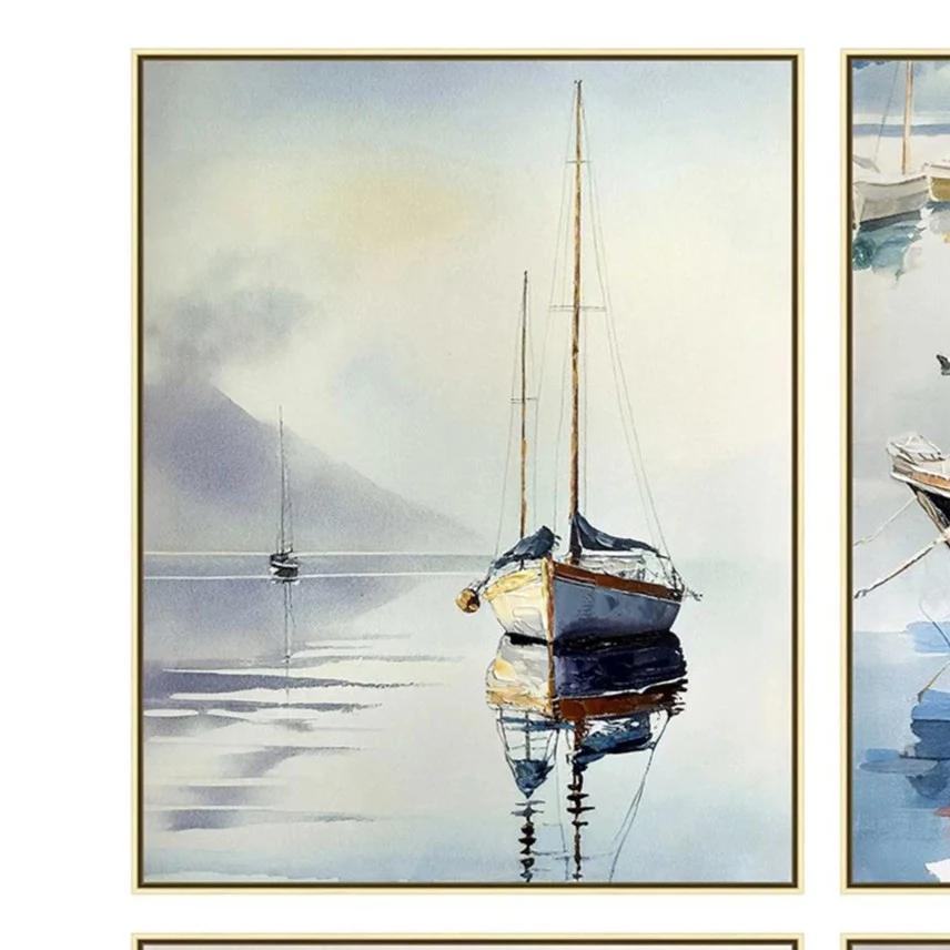 Bright Vibrant 4 Piece Coastal Framed Wall Art - Image 2