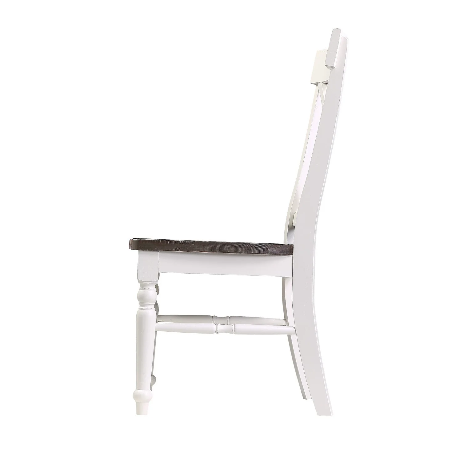 Brown and White Dining Chairs, Set of 2 - Image 4