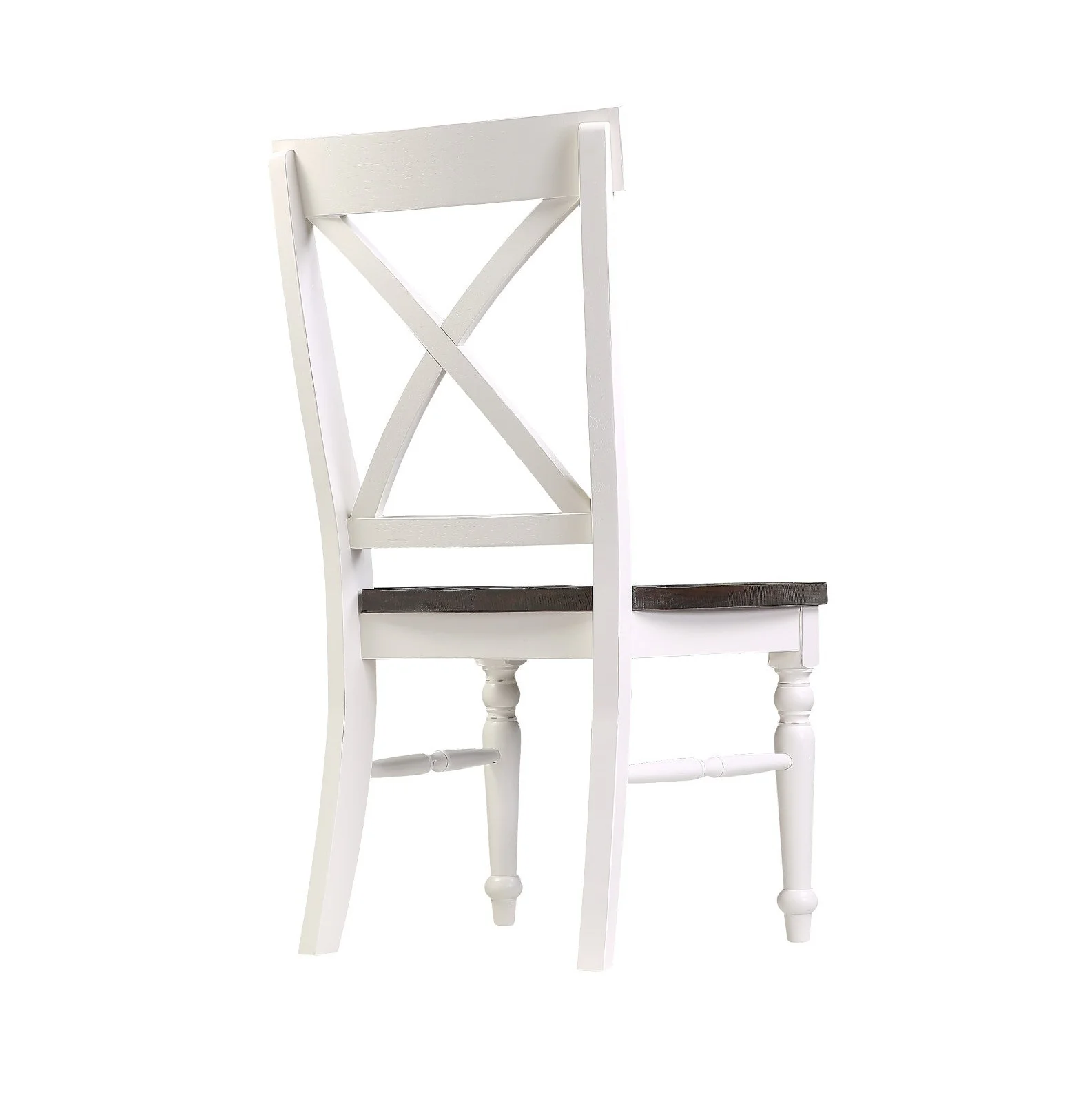Brown and White Dining Chairs, Set of 2 - Image 5