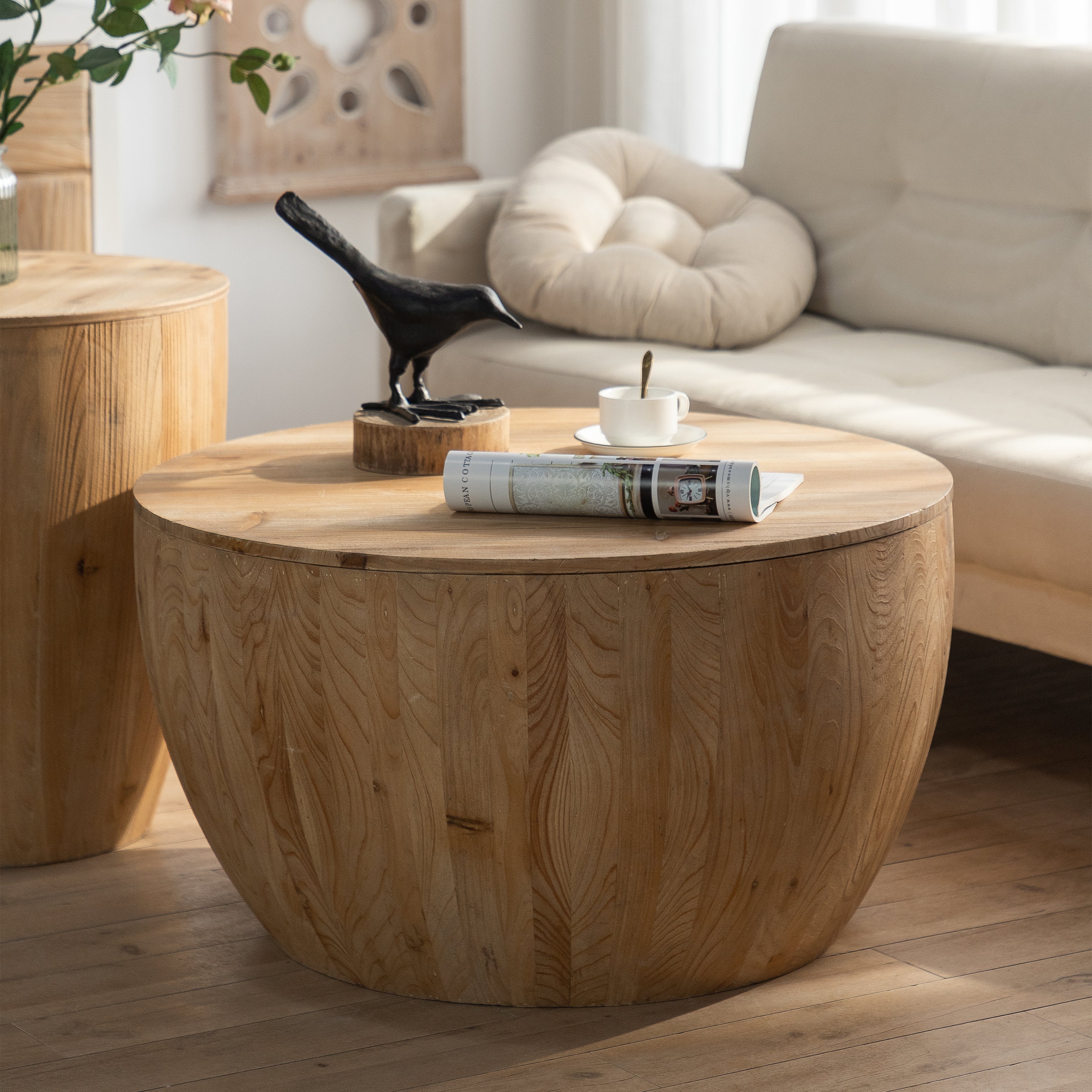 Bucket Shaped Drum Coffee Table Set - Image 11