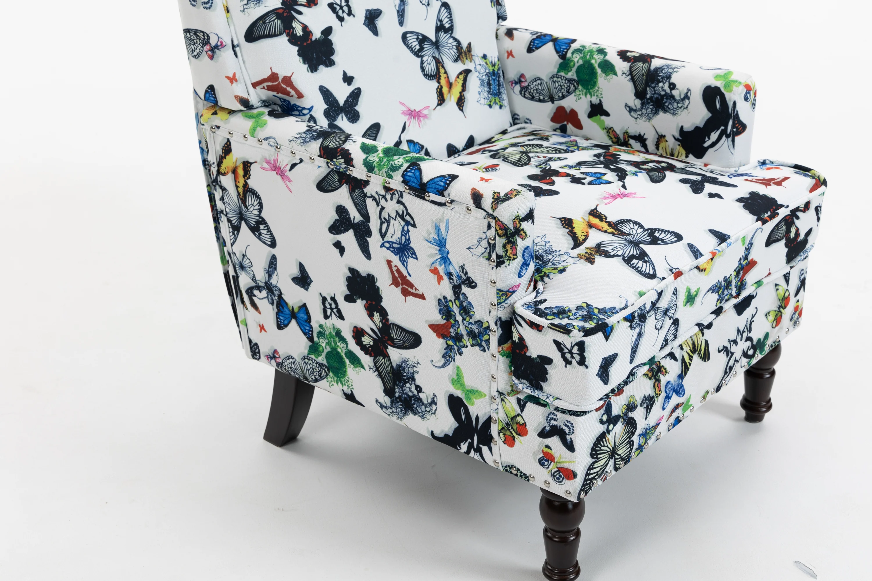 Butterfly Nailhead Upholstered Accent Chair - Image 5