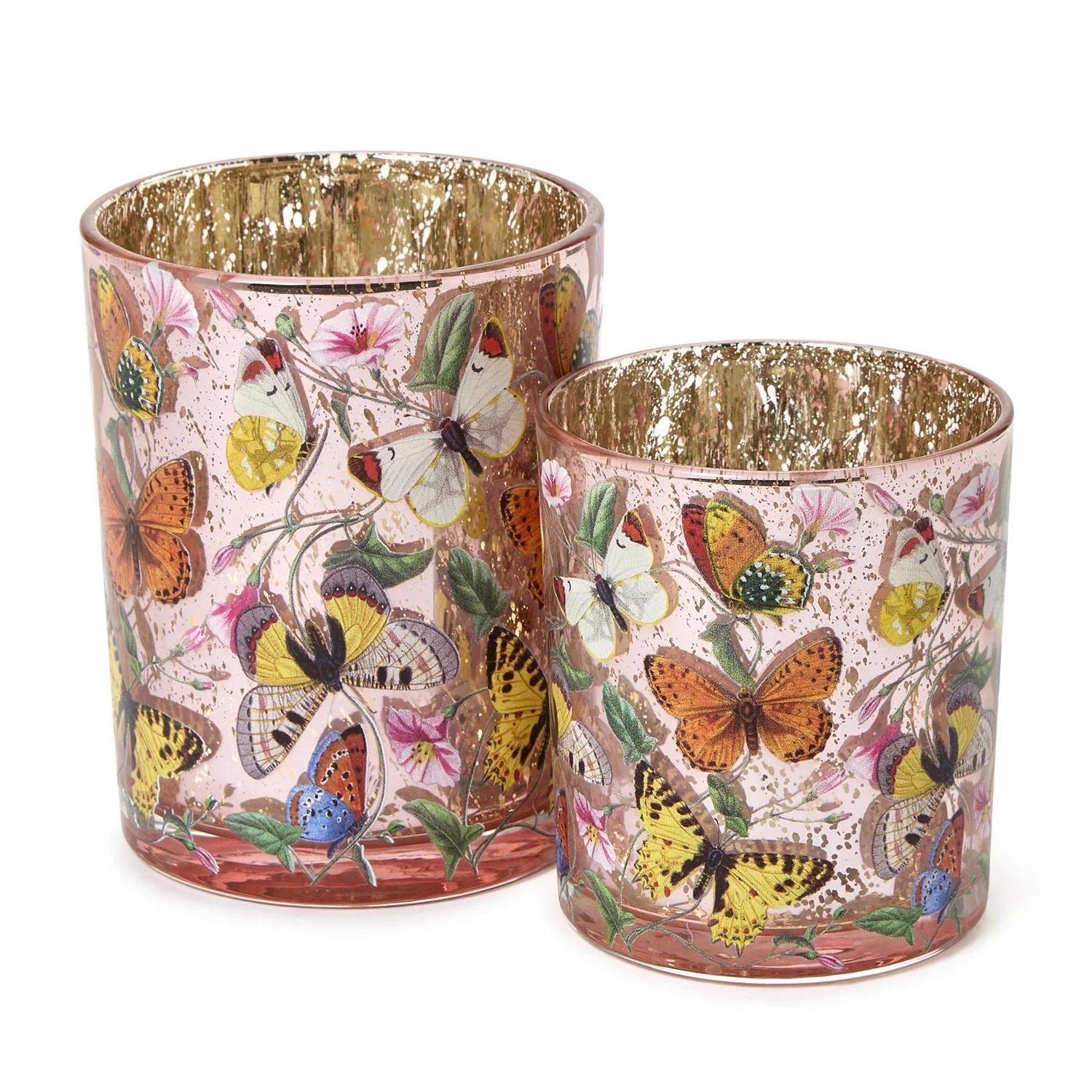 Butterfly Silhouette Tealight / Votive Candleholders, Set of 2
