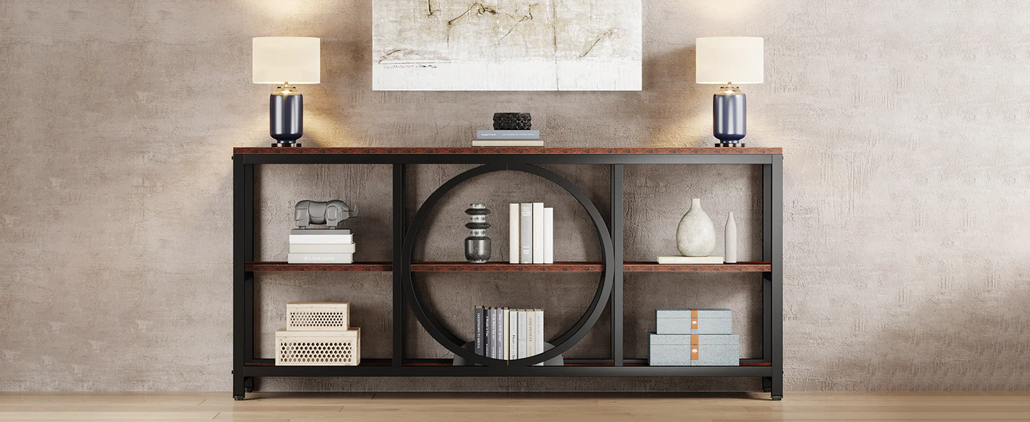 Claybourne  3-Tier Sofa Table with Circular Frame - Image 7