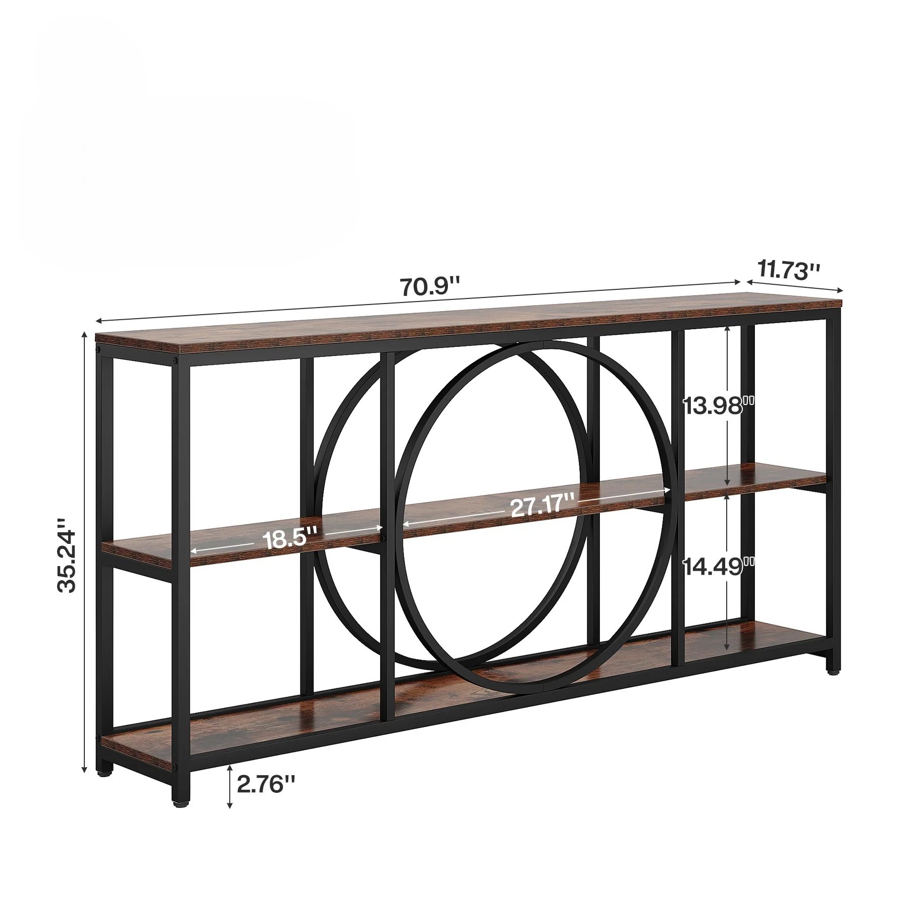 Claybourne  3-Tier Sofa Table with Circular Frame - Image 8