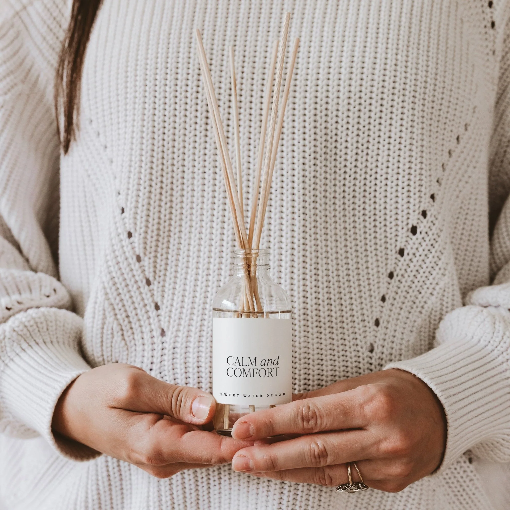 Calm and Comfort Clear Reed Diffuser (Self Care Lavender and Eucalyptus) - Image 3