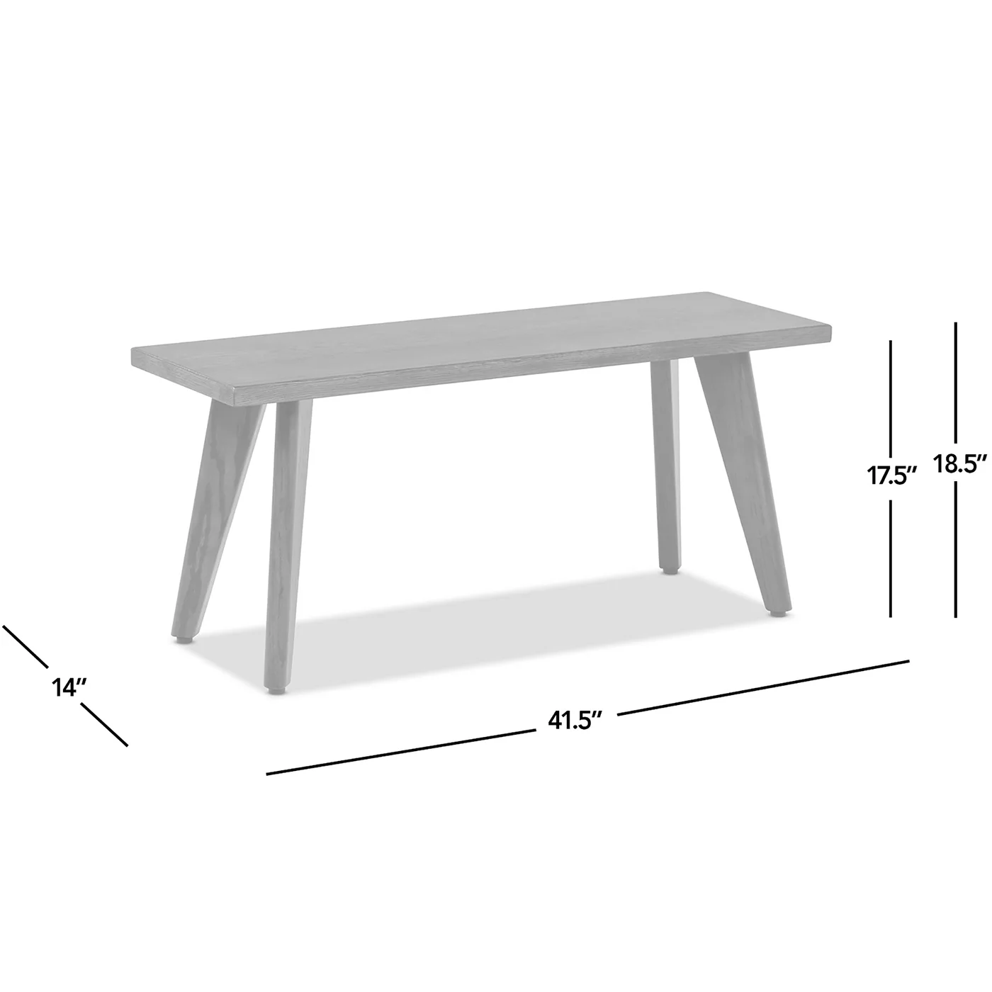 Capri 41.5" Solid Red Oak Wood Bench - Image 27