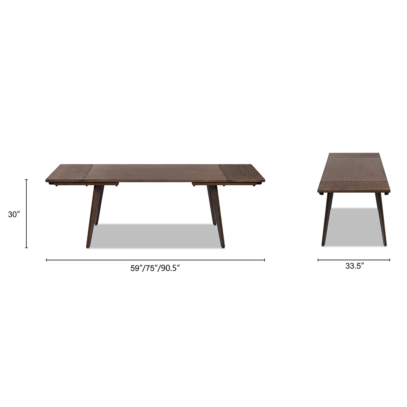 Capri 59-90.5" Solid Oak Wood 4-6 Seat Extendable Leaf Dining Table - Image 40