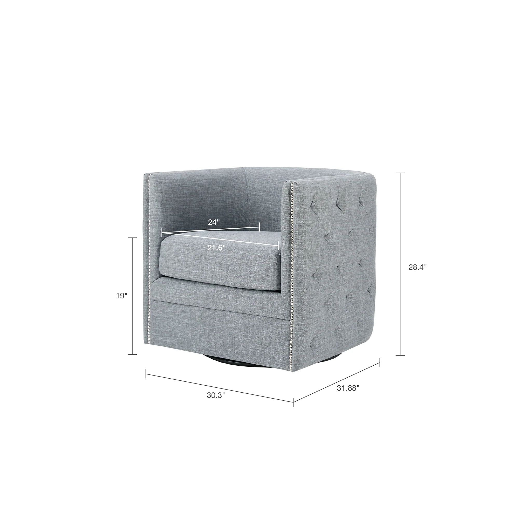 Capstone Button Tufted Swivel Club Chair - Image 6