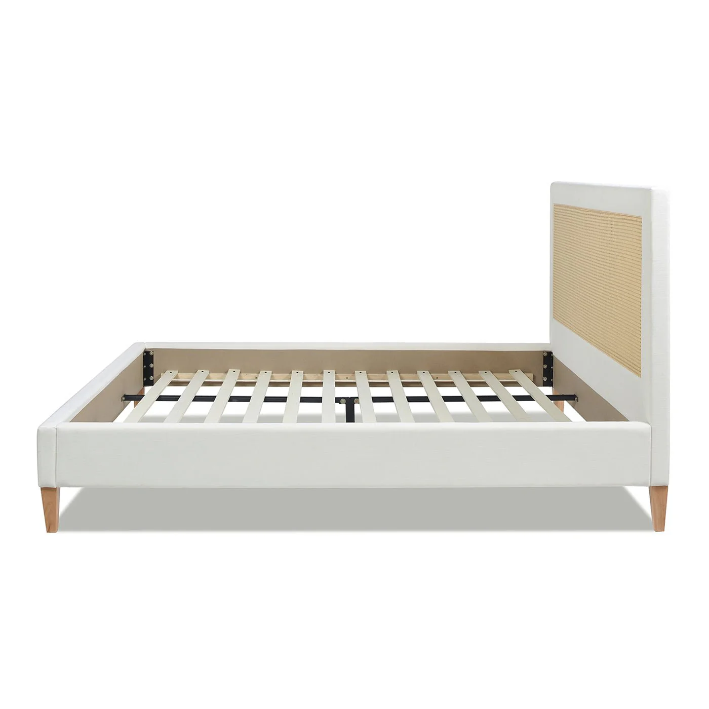 Captivat Platform Bed with Cane-Back and Solid Wood Legs - Image 3