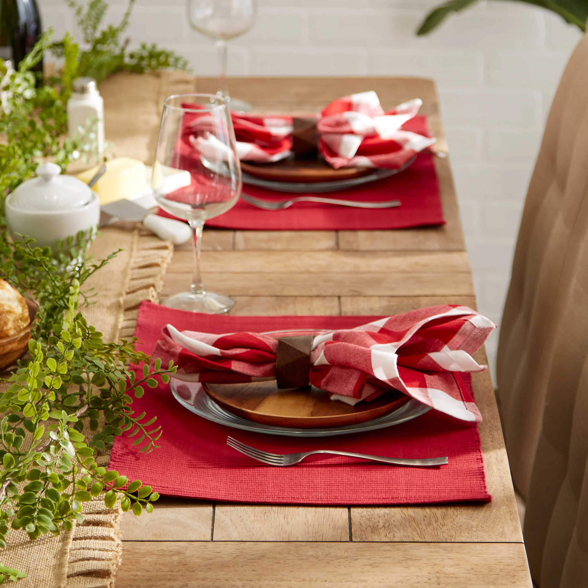Cardinal Red Everyday Ribbed Placemat Set/6 - Image 4
