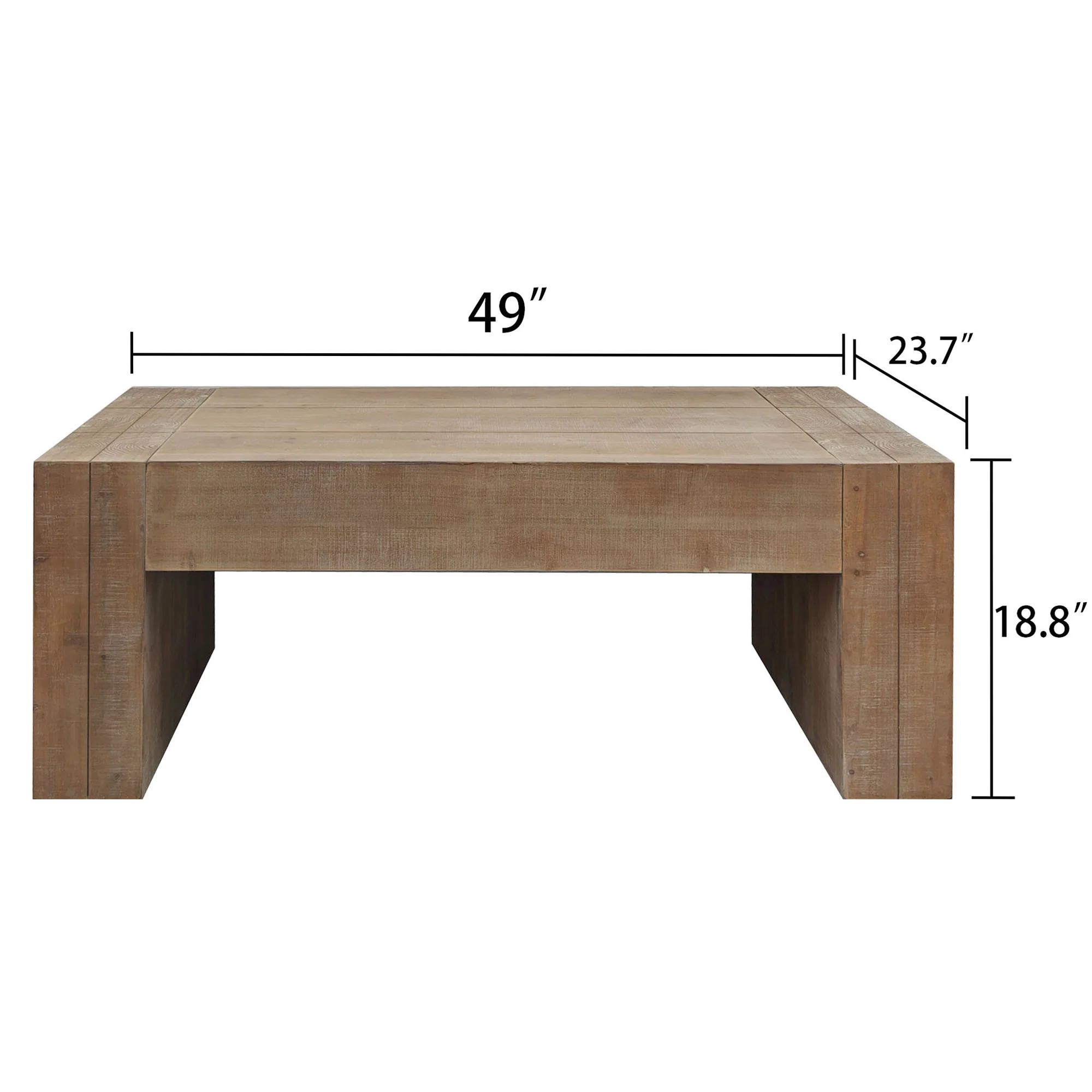 Carrying Rectangular Coffee Table with Wood Frame - Image 8