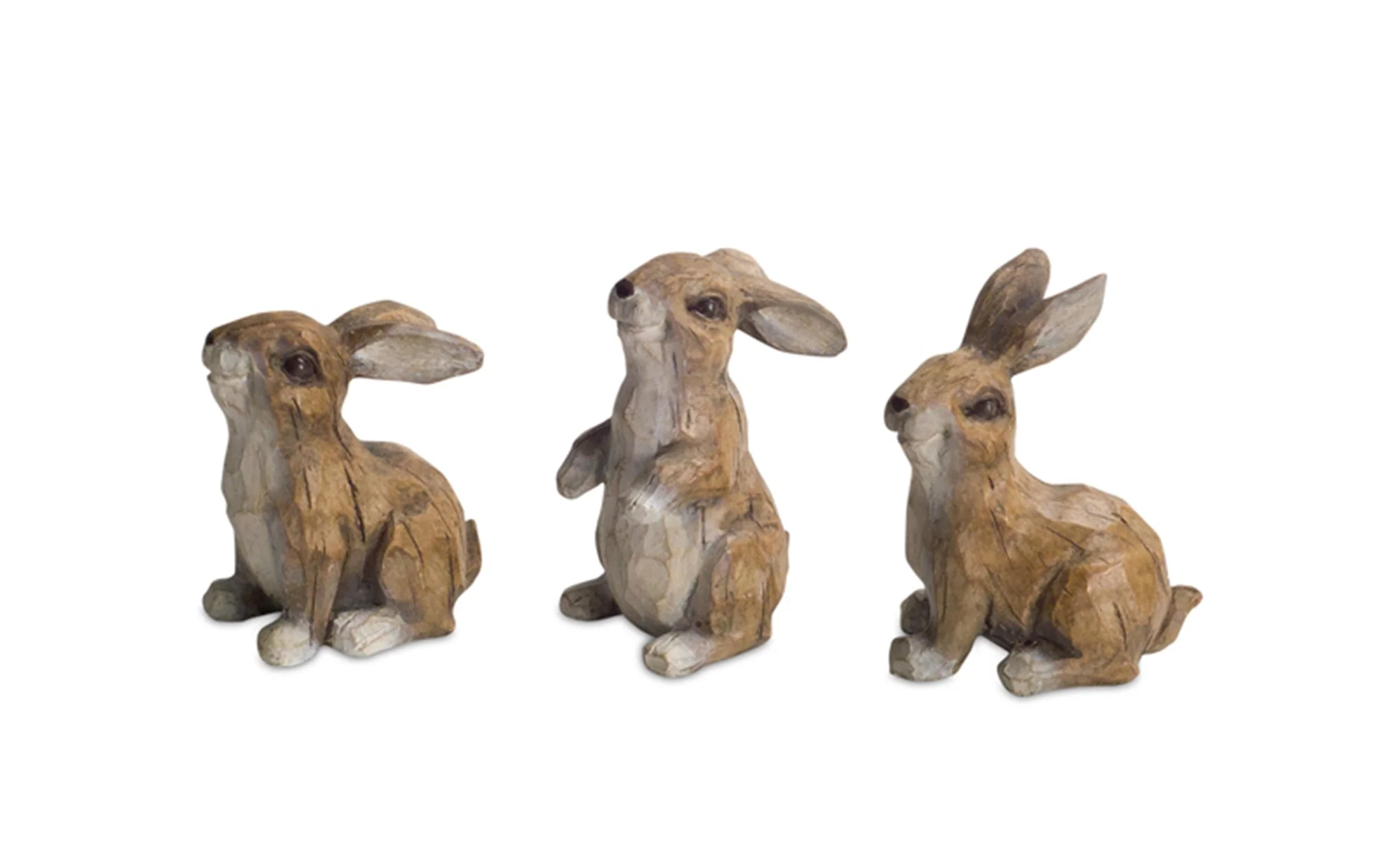 Carved Stone Garden Rabbit Figurine, Set of 6 - Image 2