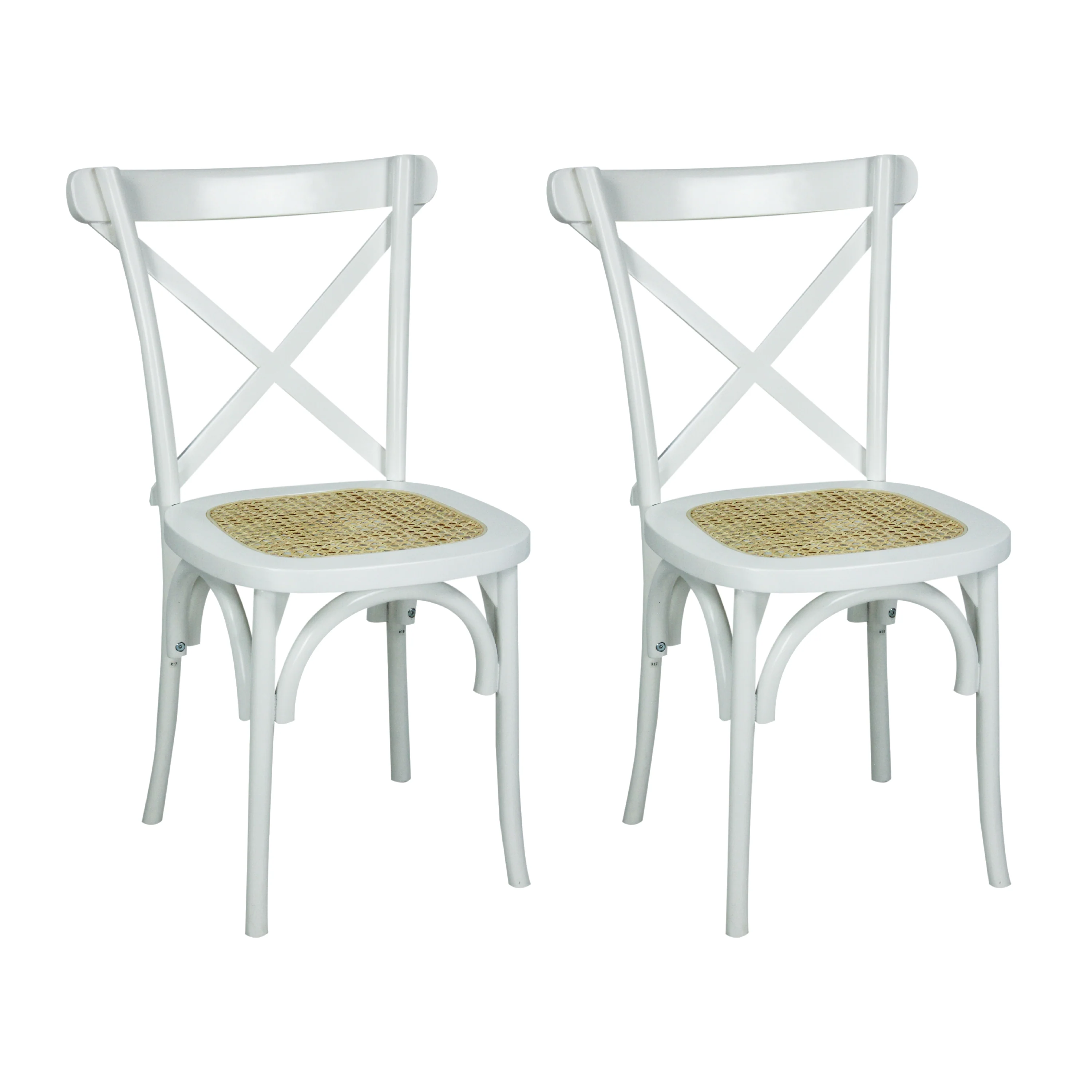 Cassis X-Back Wood Rattan Dining Chair, Set of 2 - Image 9