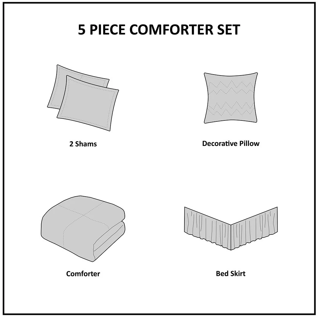 Celeste 5-Piece Microfiber Ruffled Comforter Set - Image 34