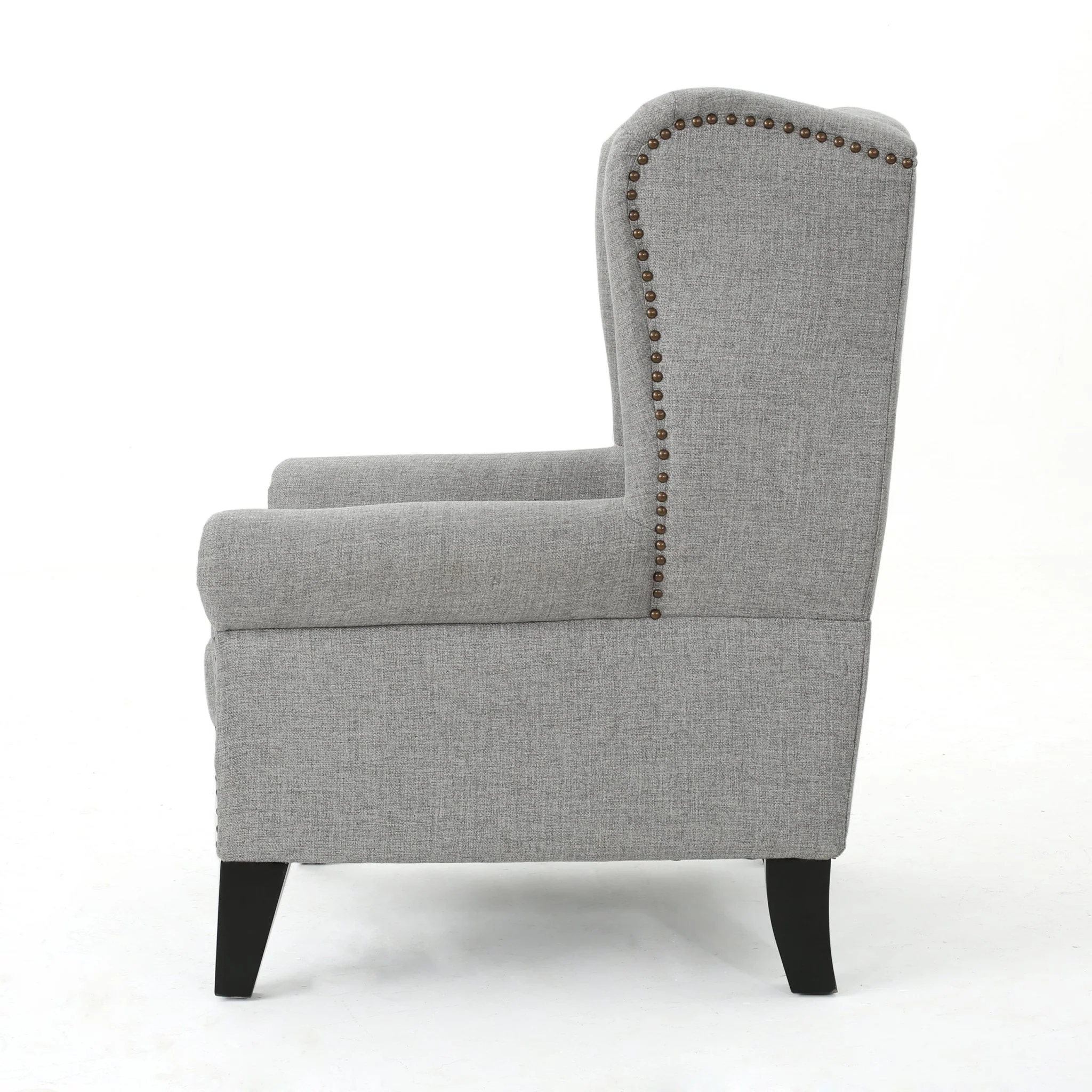 Cerebral Upholstered Wingback Chair with Diamond Tufting and Nailhead Trim - Image 3
