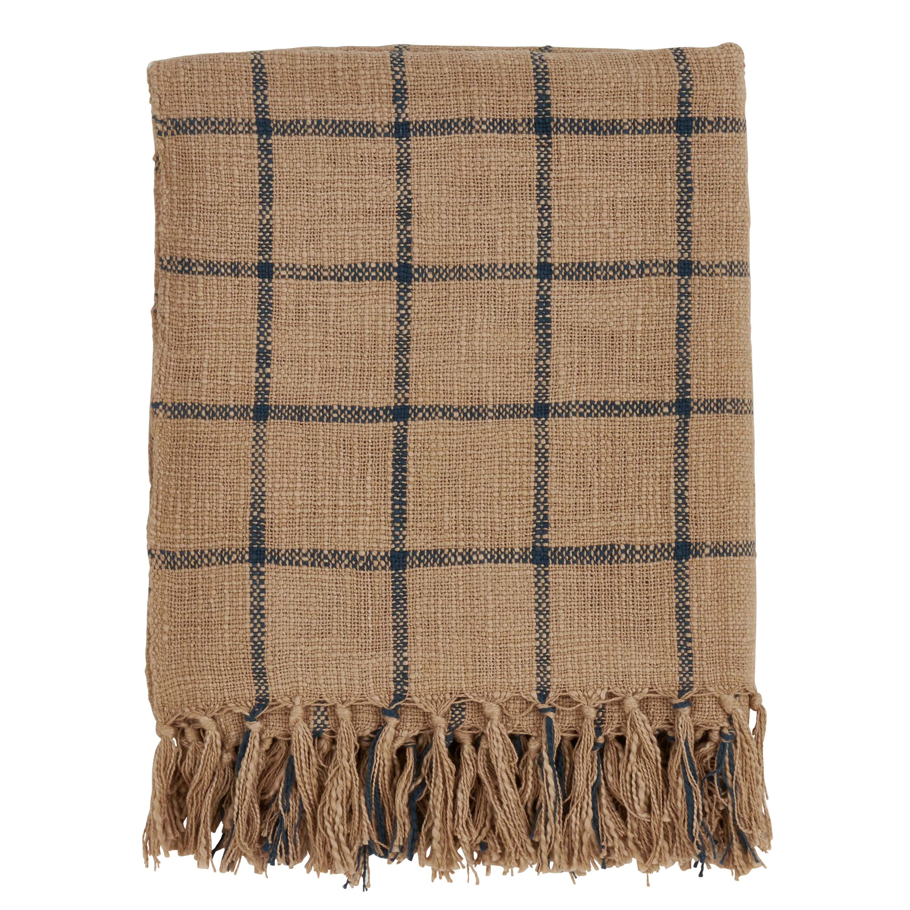 Checkered Cotton Throw Blanket
