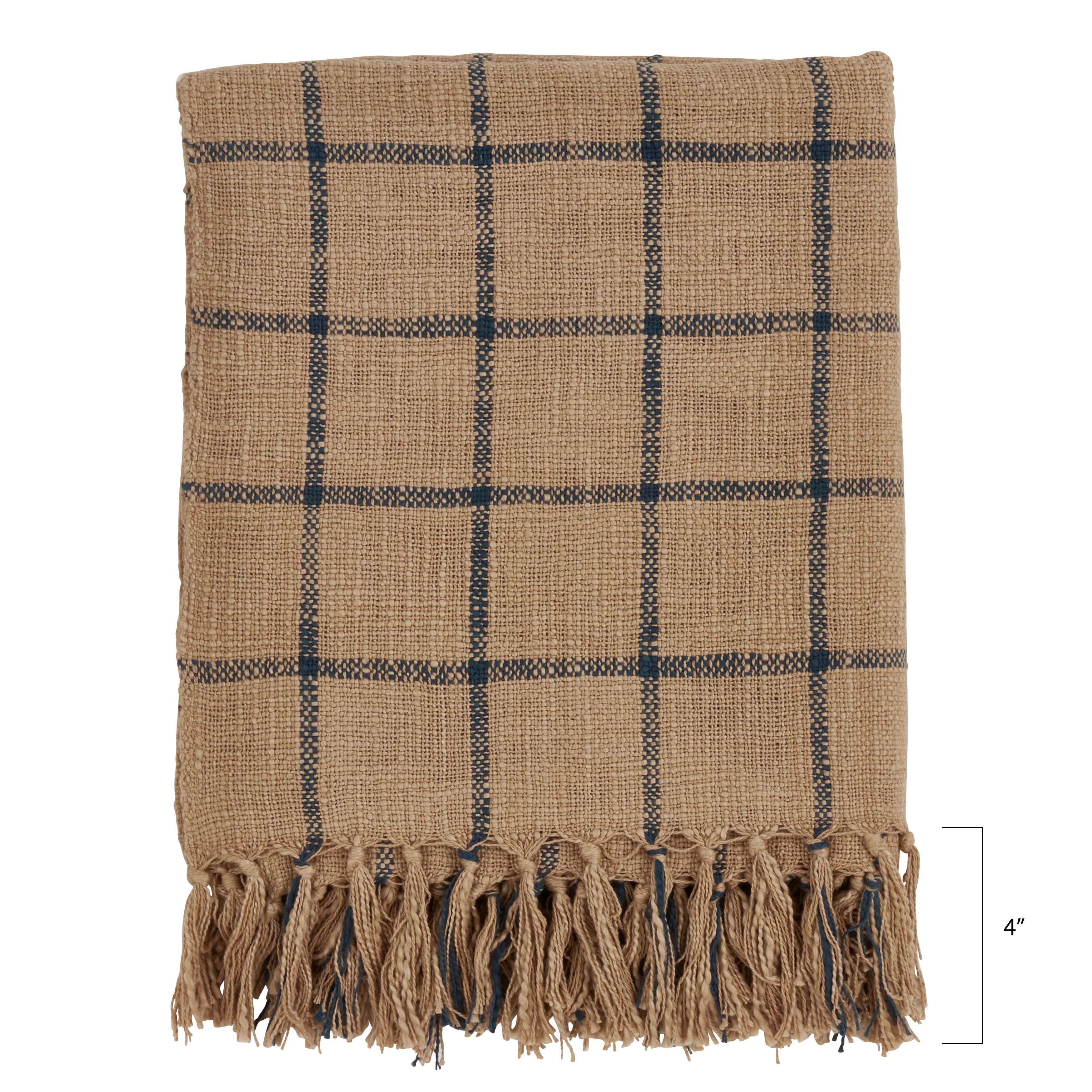 Checkered Cotton Throw Blanket - Image 3