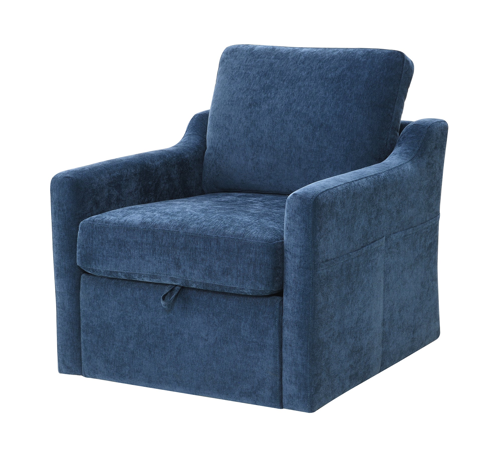 Chenille Swivel Arm Accent Chair With Charging Port and Pocket - Image 21