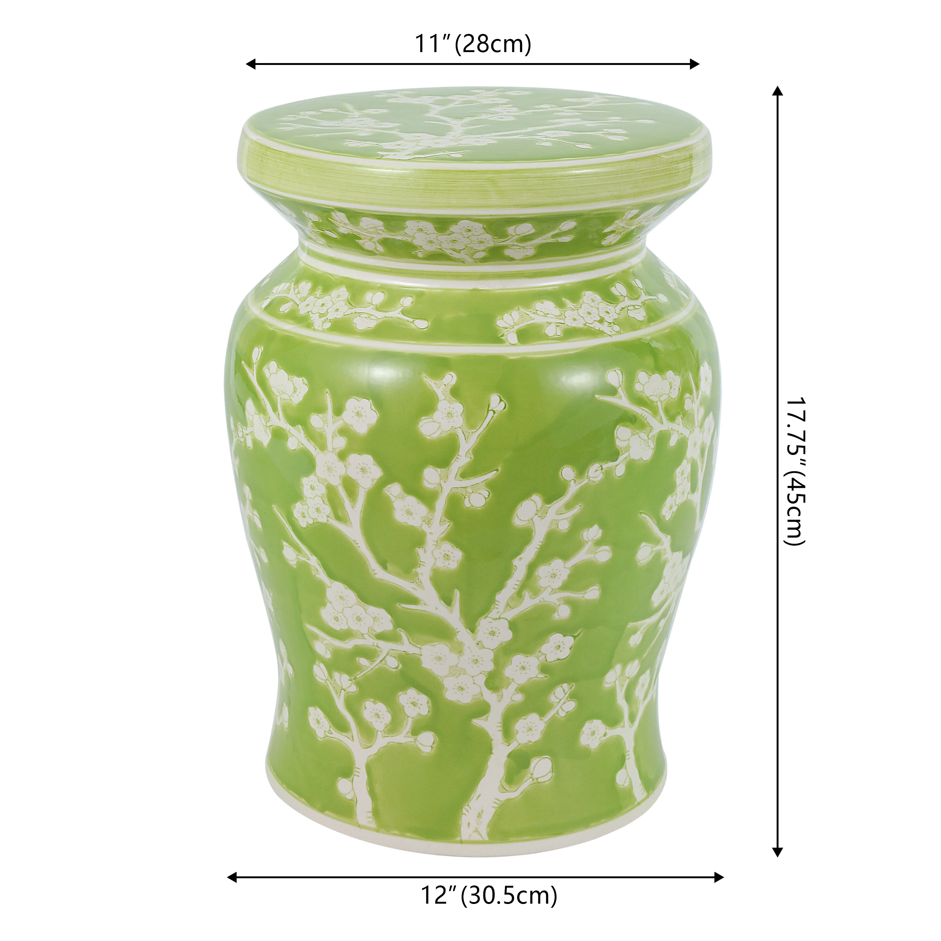 Cherry Blossom 17.75" Ceramic Garden Stool - Image 19