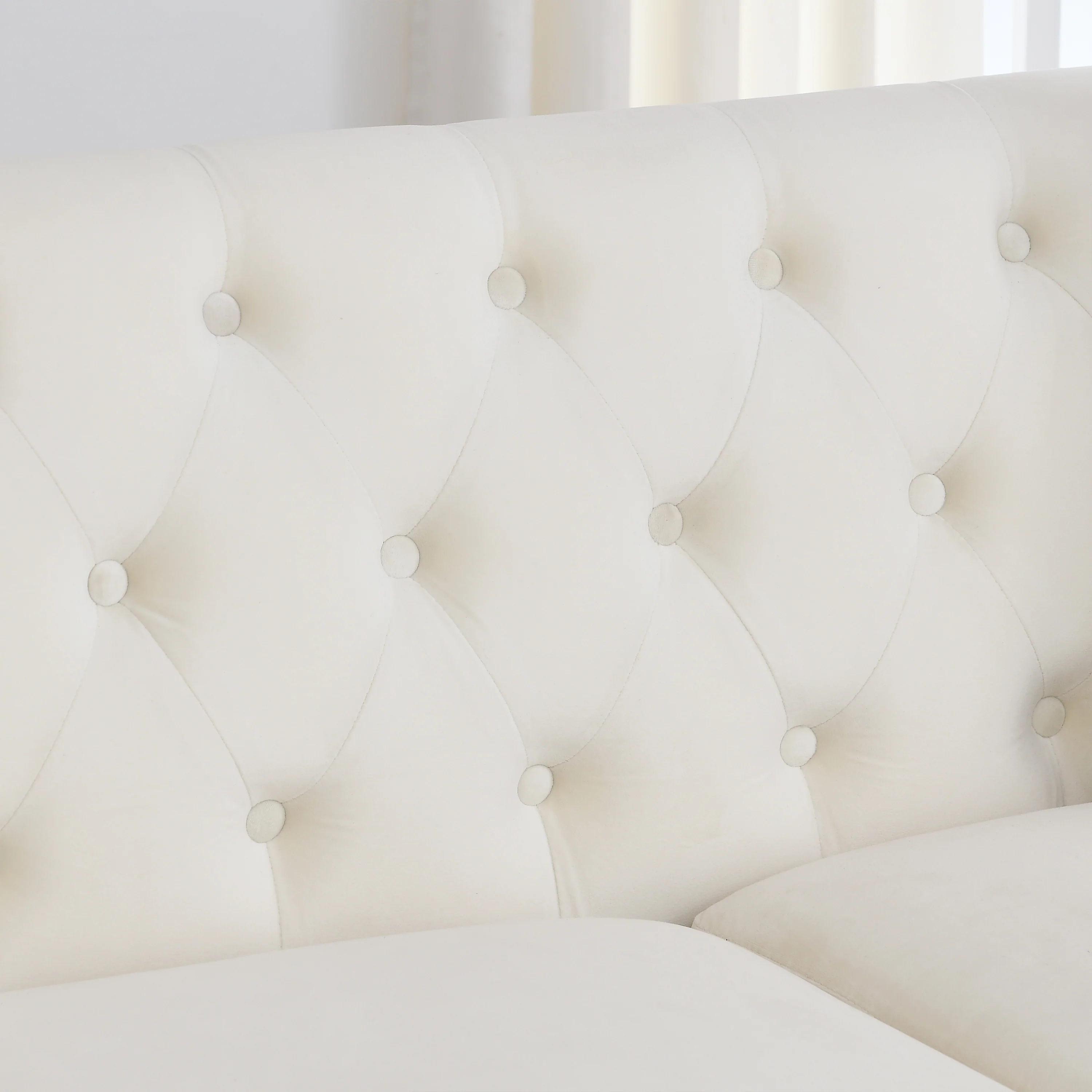 Chesterfield Modern Nailhead Tufted Velvet 2-Seater Sofa - Image 34