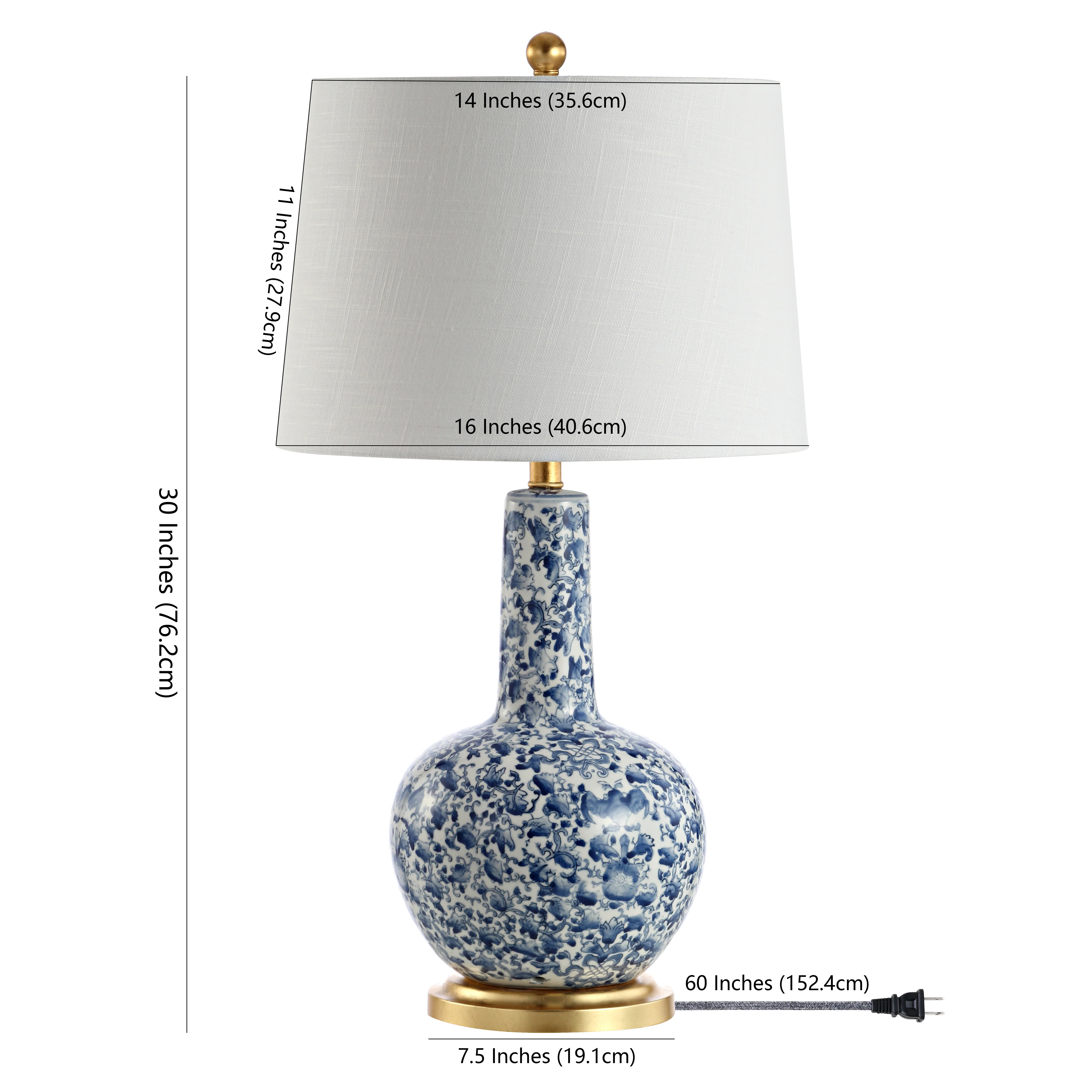 Chinois Ceramic/Iron Classic Cottage LED Table Lamp - Image 6