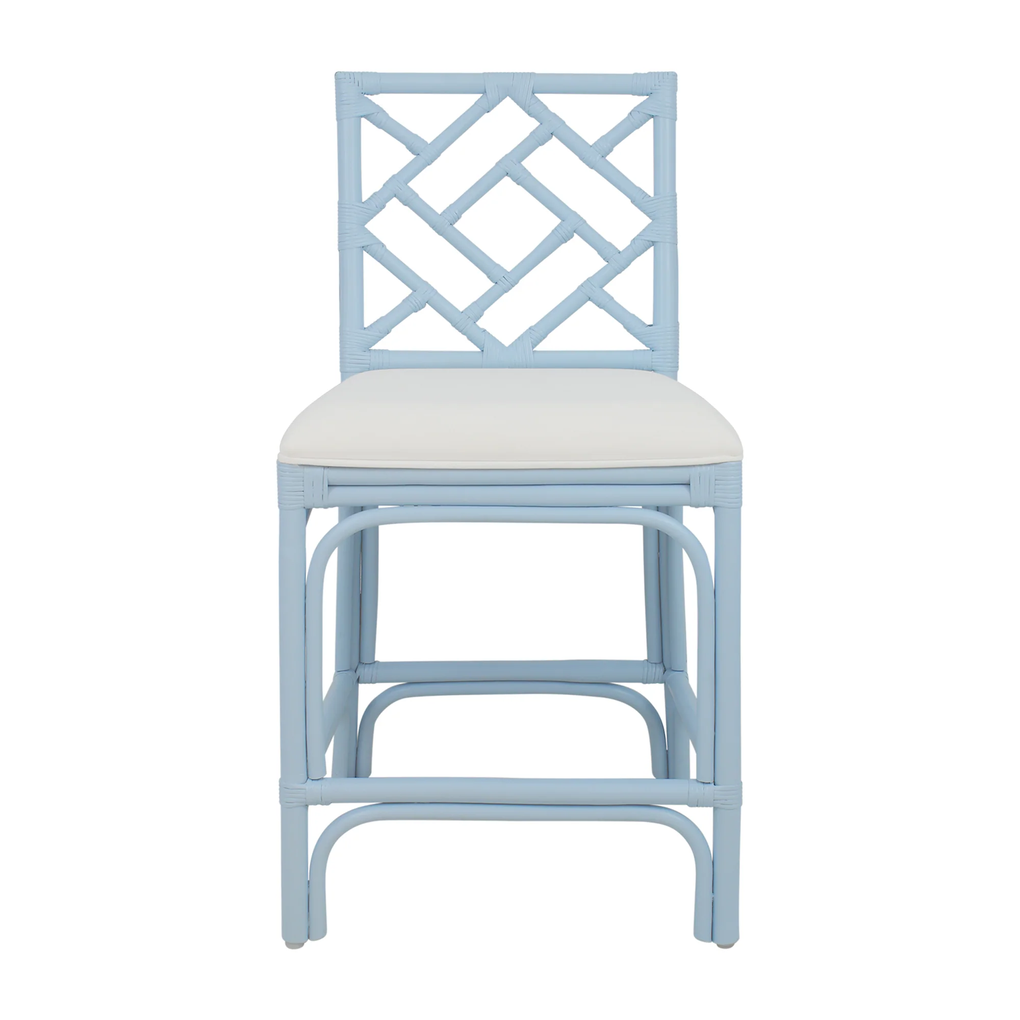 Chippendale Rattan Counter Stool Blue - Image 4