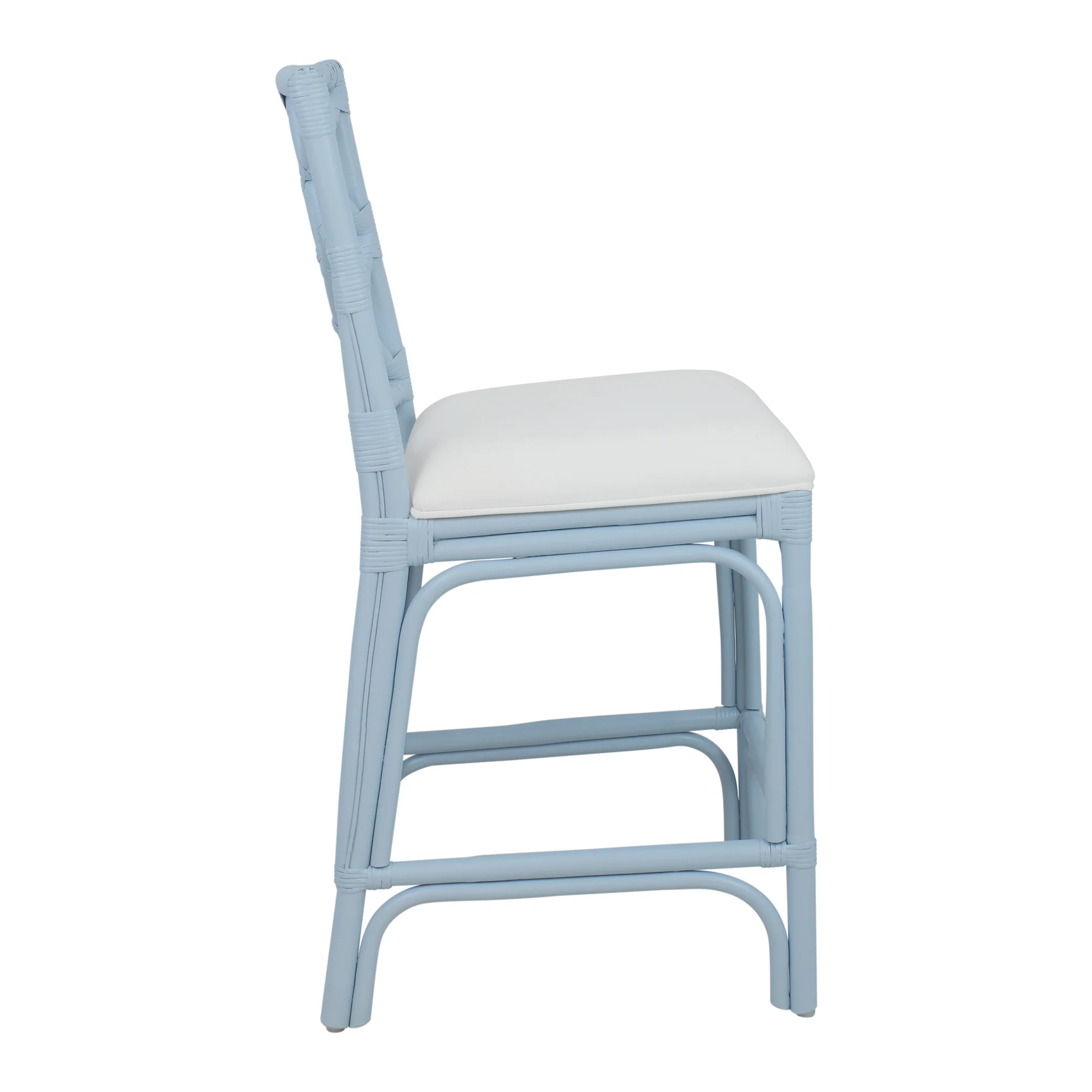 Chippendale Rattan Counter Stool Blue - Image 7