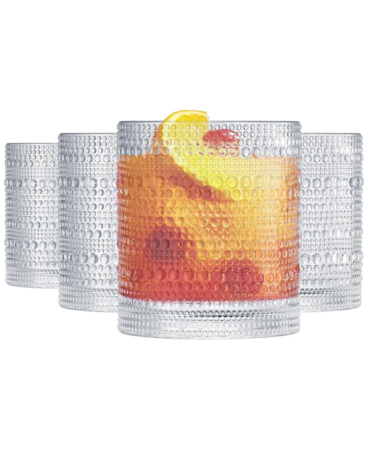 Clear Hobnail Acrylic Reusable Glasses Set of 4