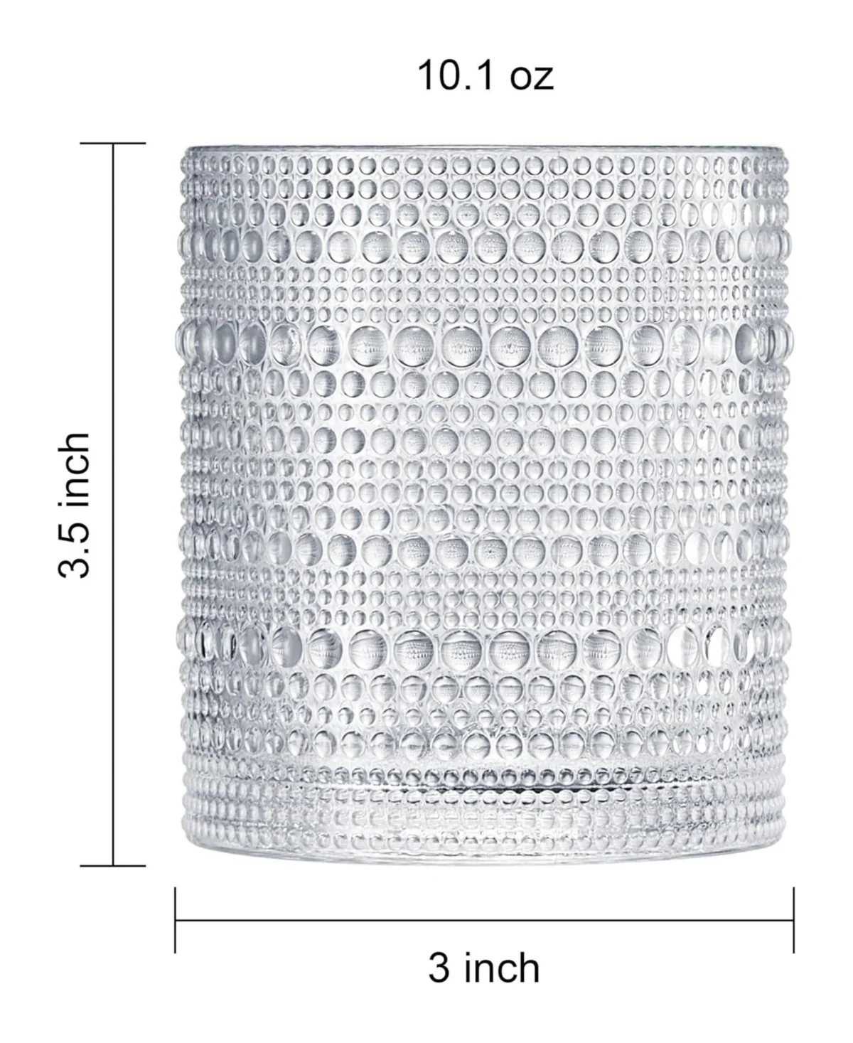 Clear Hobnail Acrylic Reusable Glasses Set of 4 - Image 4