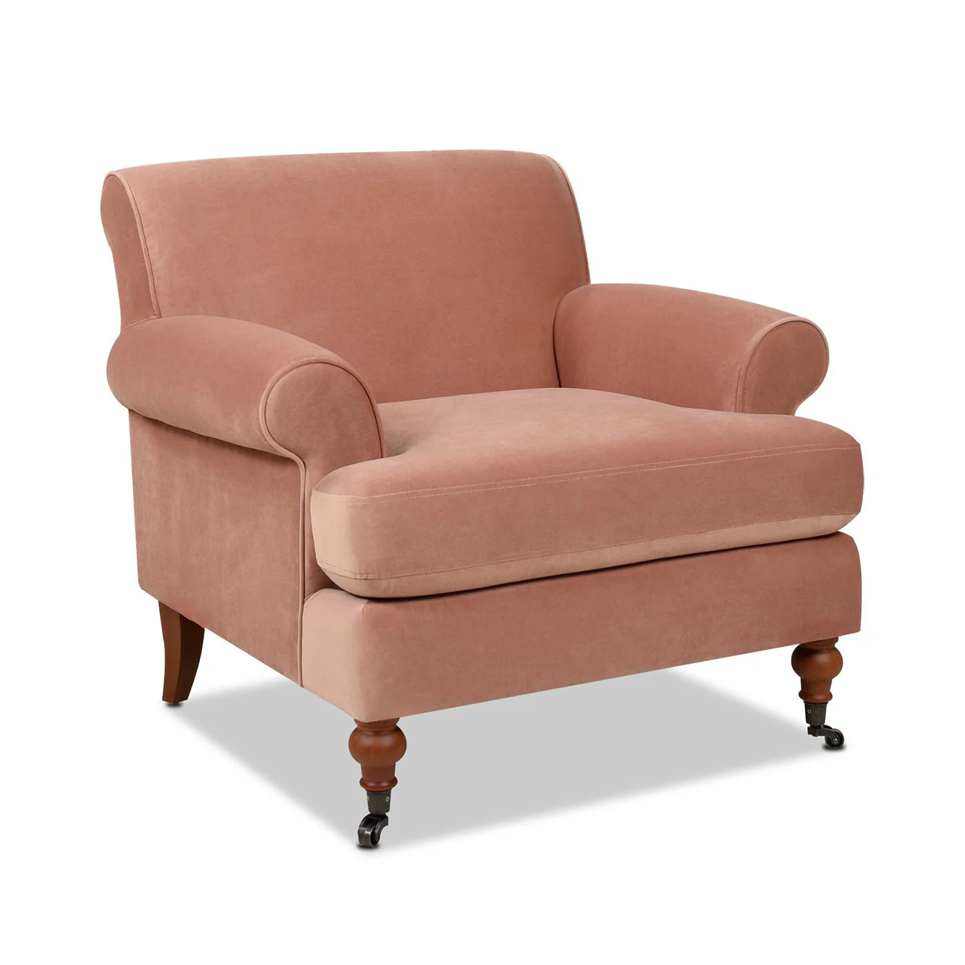 Cobaltex Upholstered Arm Chair with Metal Casters and Rolled Arms - Image 21