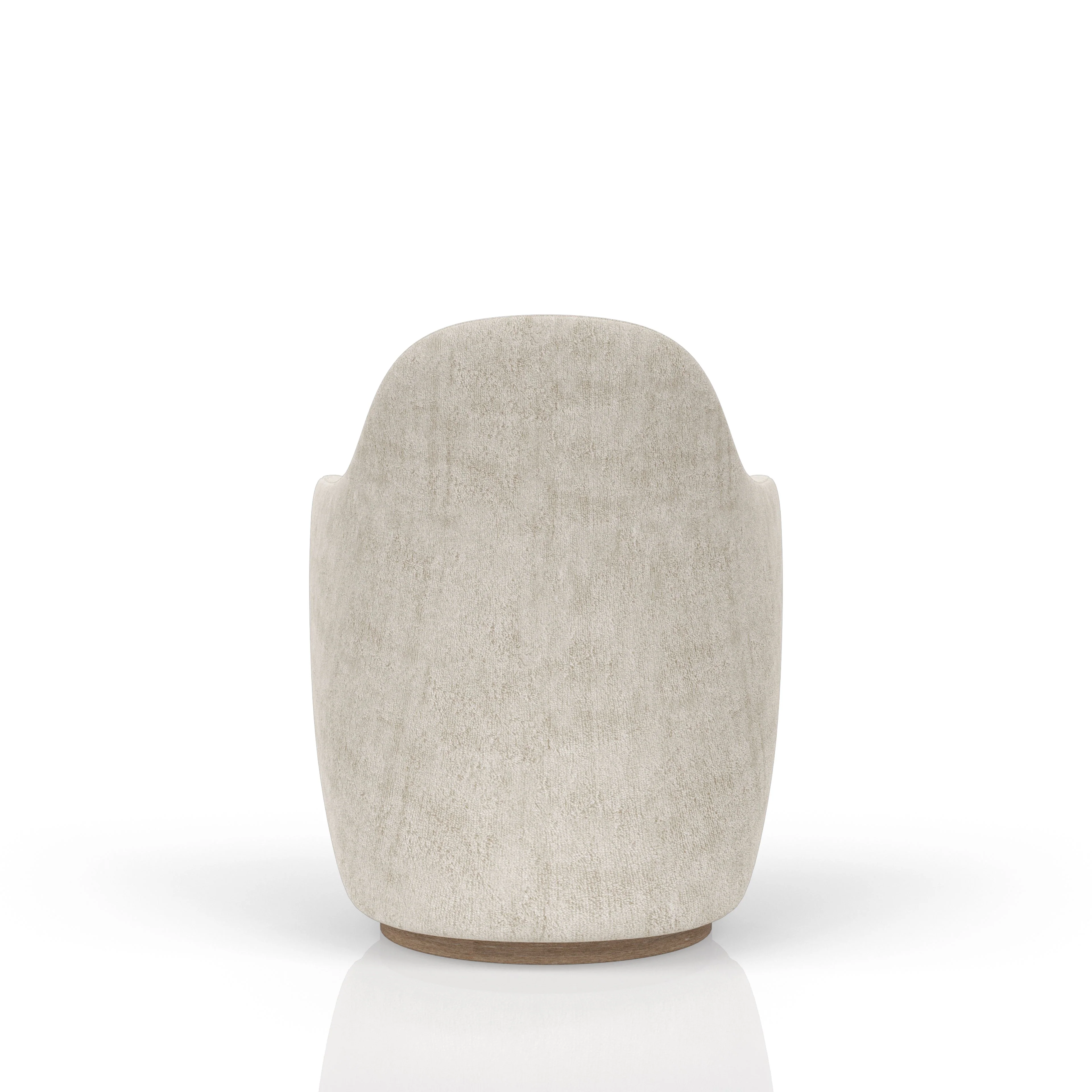 Cocoa and Ivory Swivel Barrel Chair - Image 12