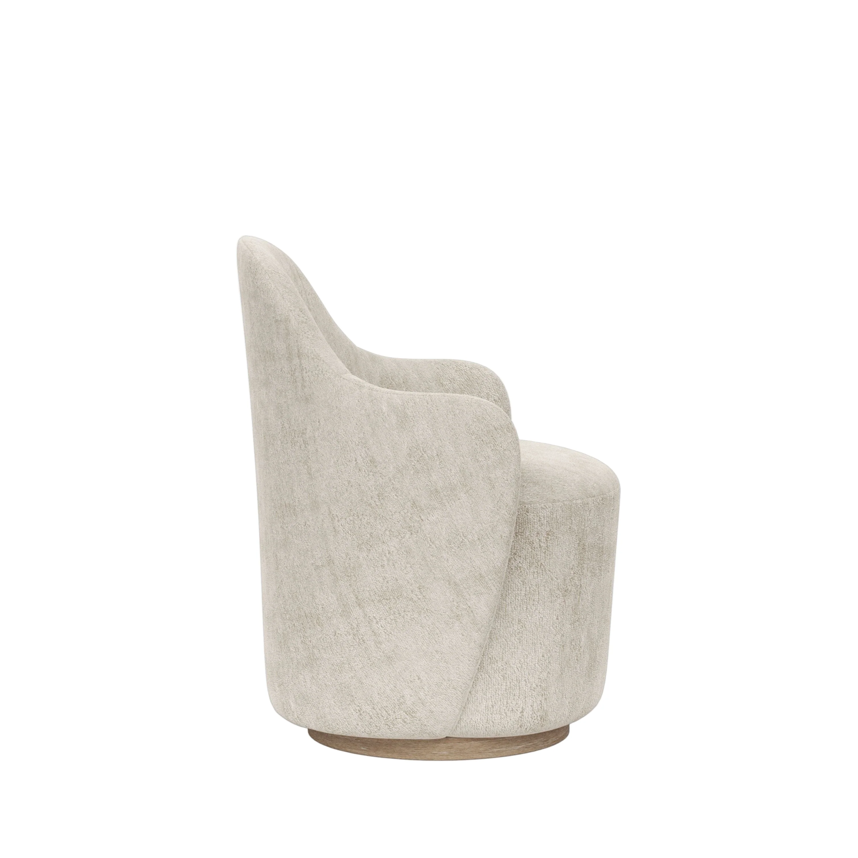 Cocoa and Ivory Swivel Barrel Chair - Image 6
