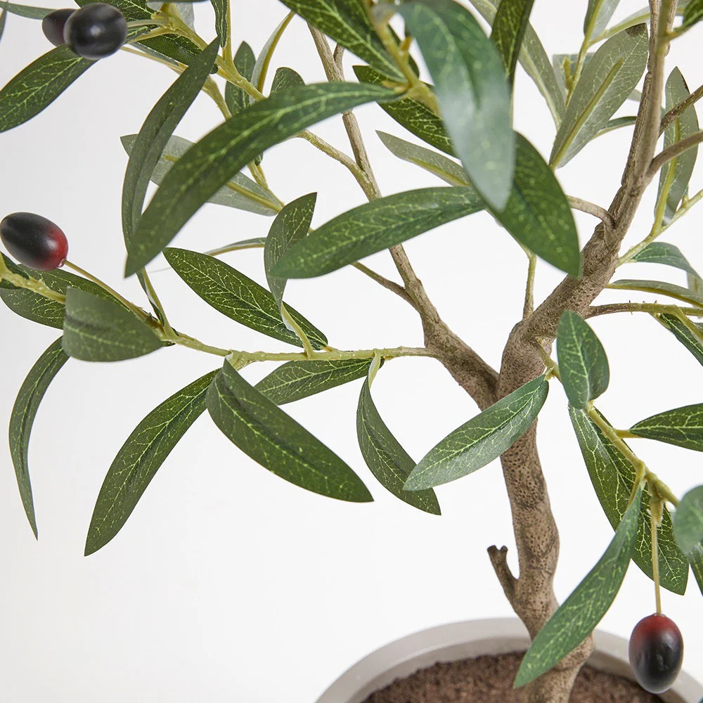 Faux Potted Olive Topiary Tree, 34 in - Image 3