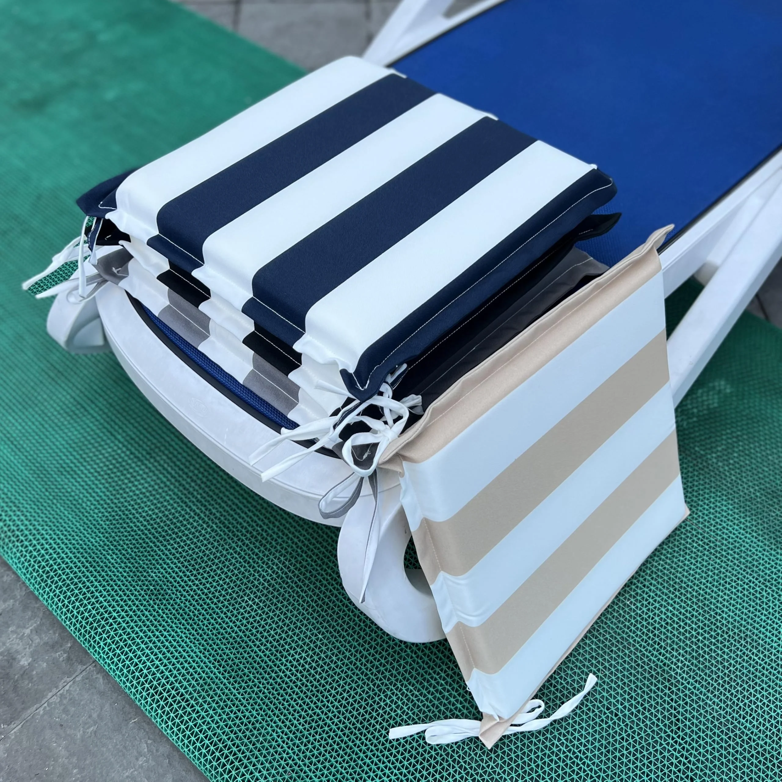Conjure 4-Piece 15x15" Outdoor Fabric Seat Cushion with Ties - Image 17