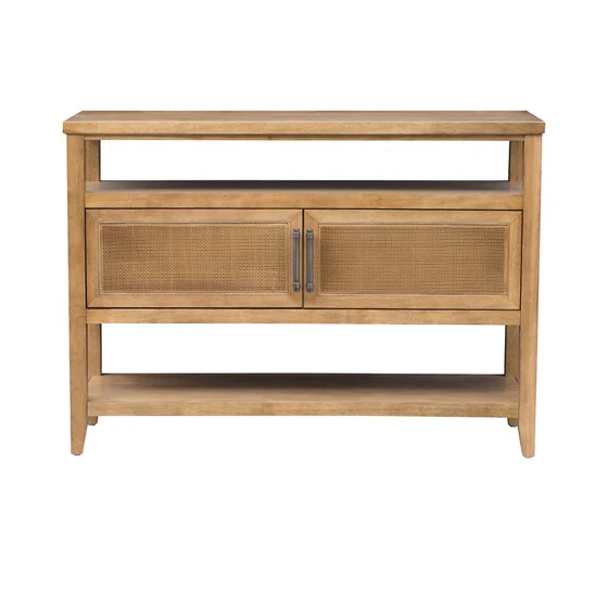 Console Table with 2 Cane Doors and 2 Shelves - Image 3