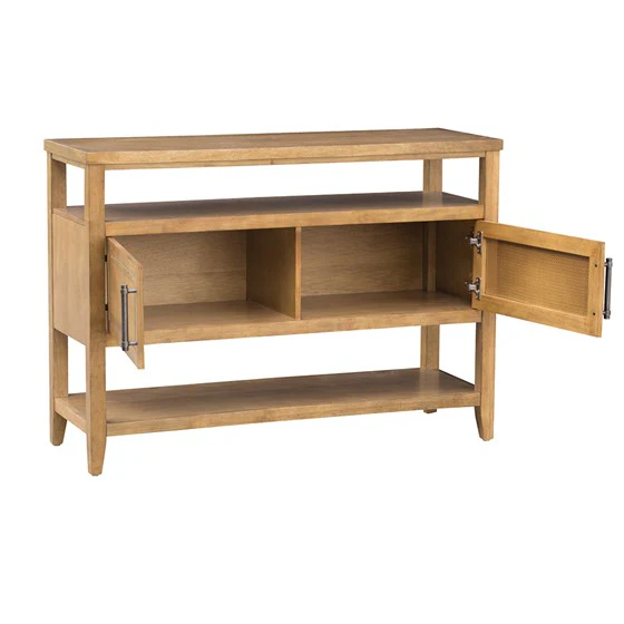 Console Table with 2 Cane Doors and 2 Shelves - Image 4