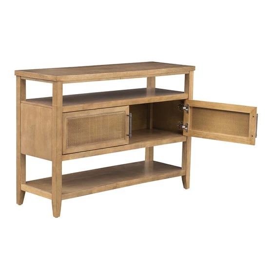 Console Table with 2 Cane Doors and 2 Shelves - Image 5