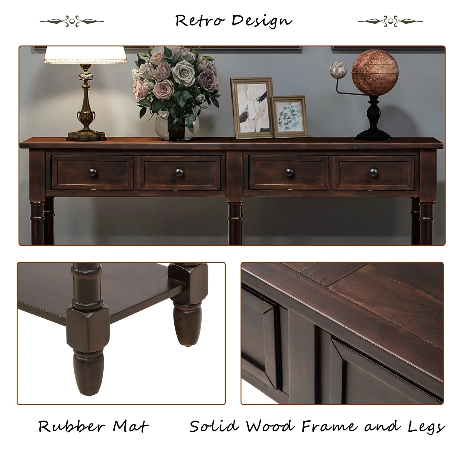 Console Table with 2 Storages and Bottom Shelf - Image 8