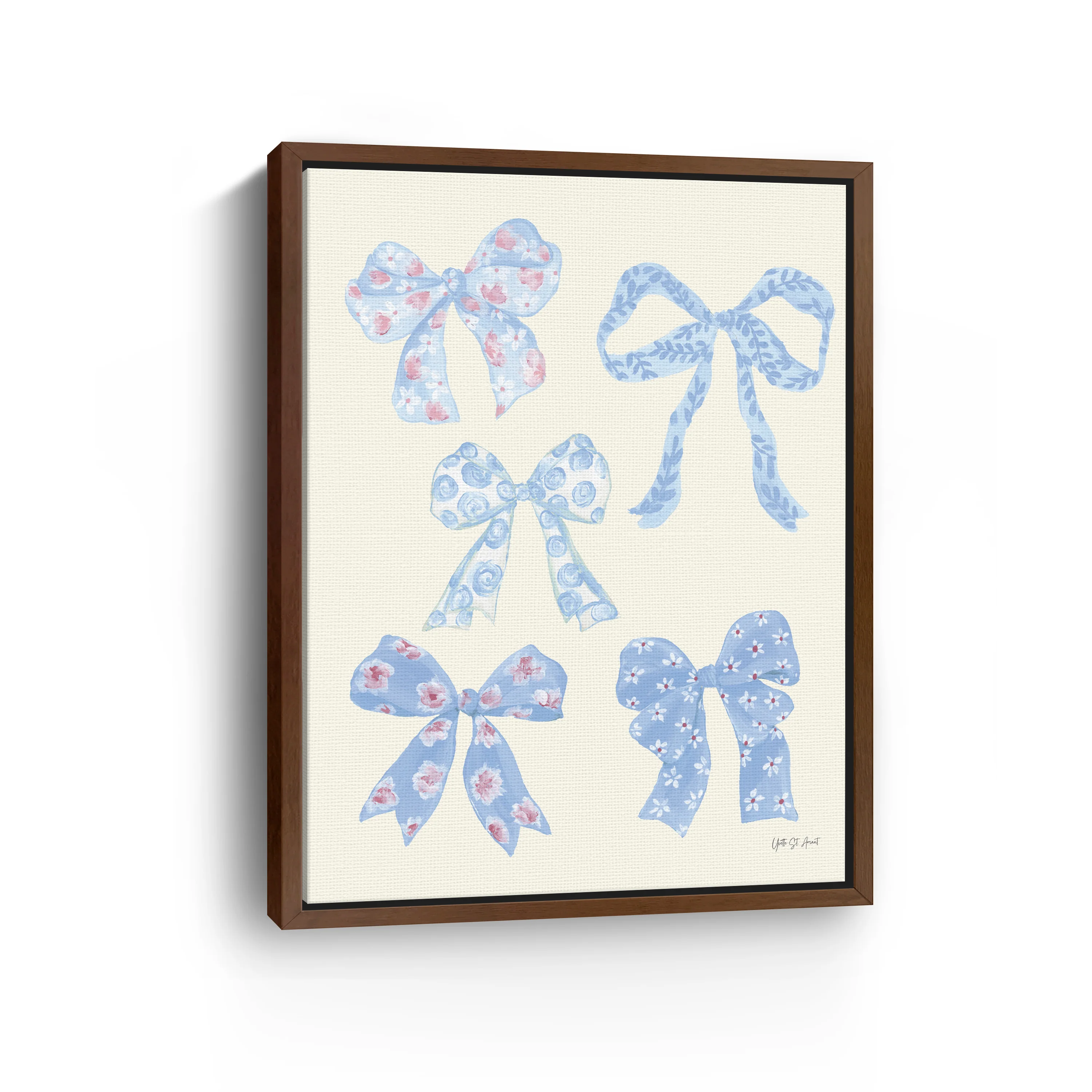 Coquette Bows Blue Canvas Giclee - Image 7