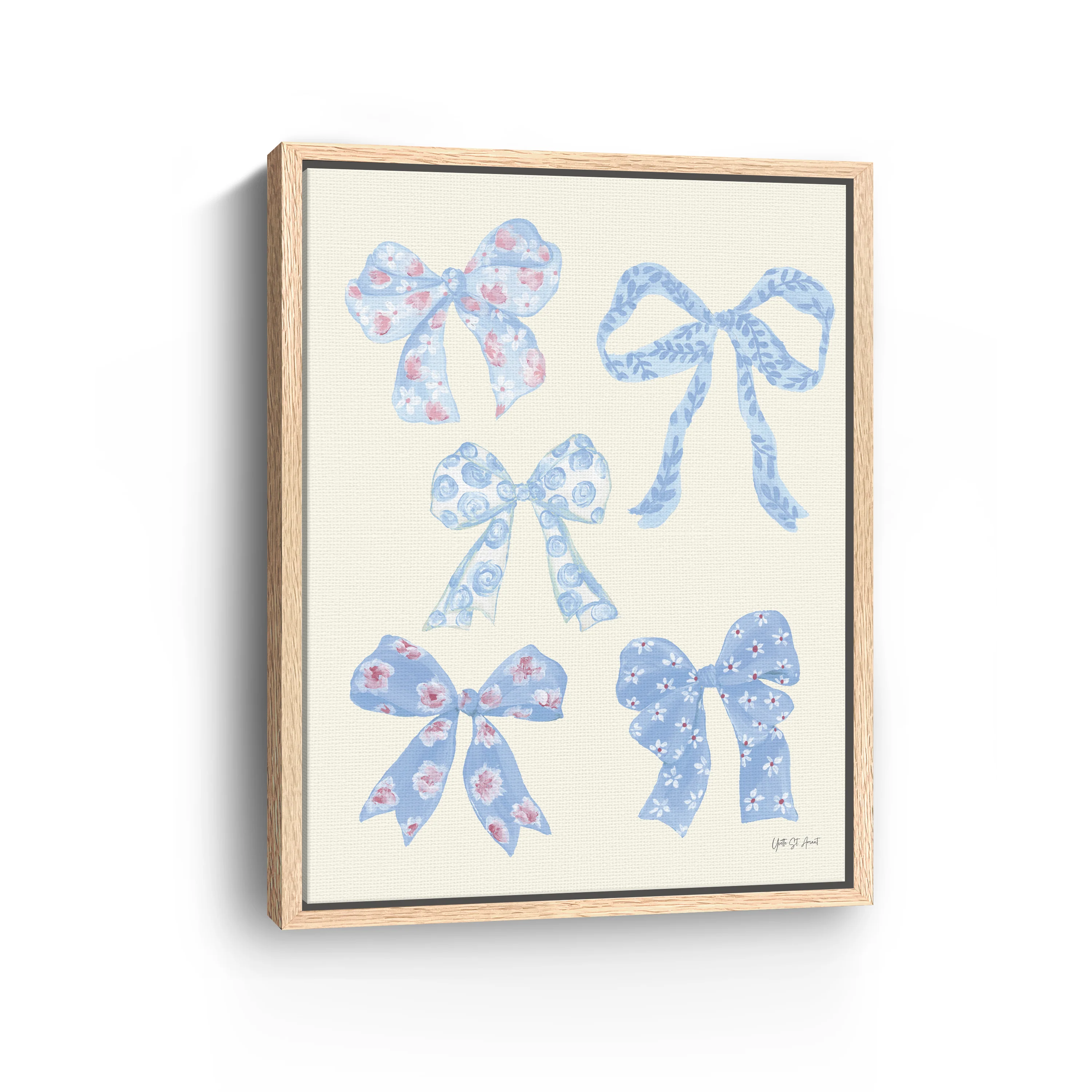 Coquette Bows Blue Canvas Giclee - Image 9