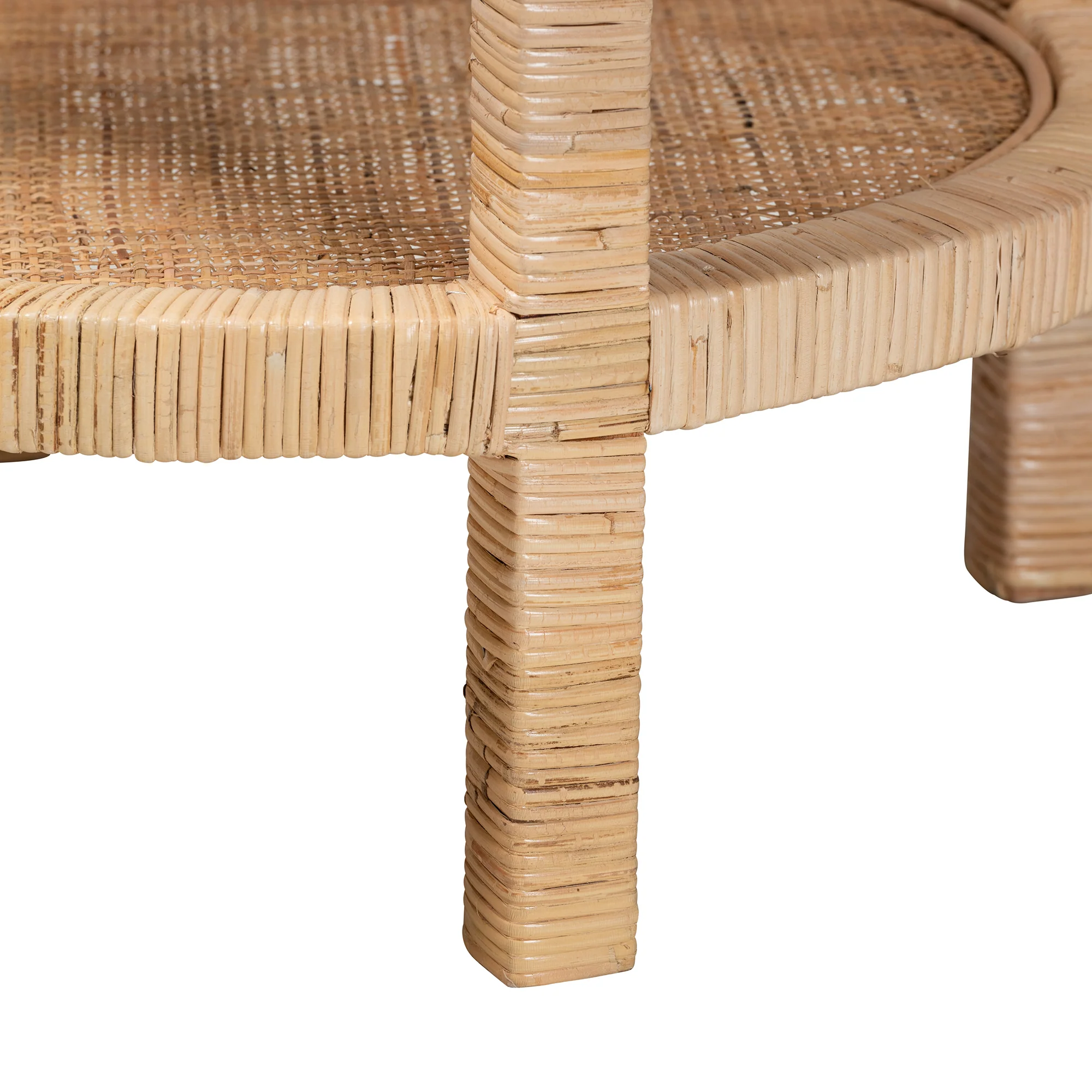 Cora Round Two Tier Rattan Side Table - Image 3
