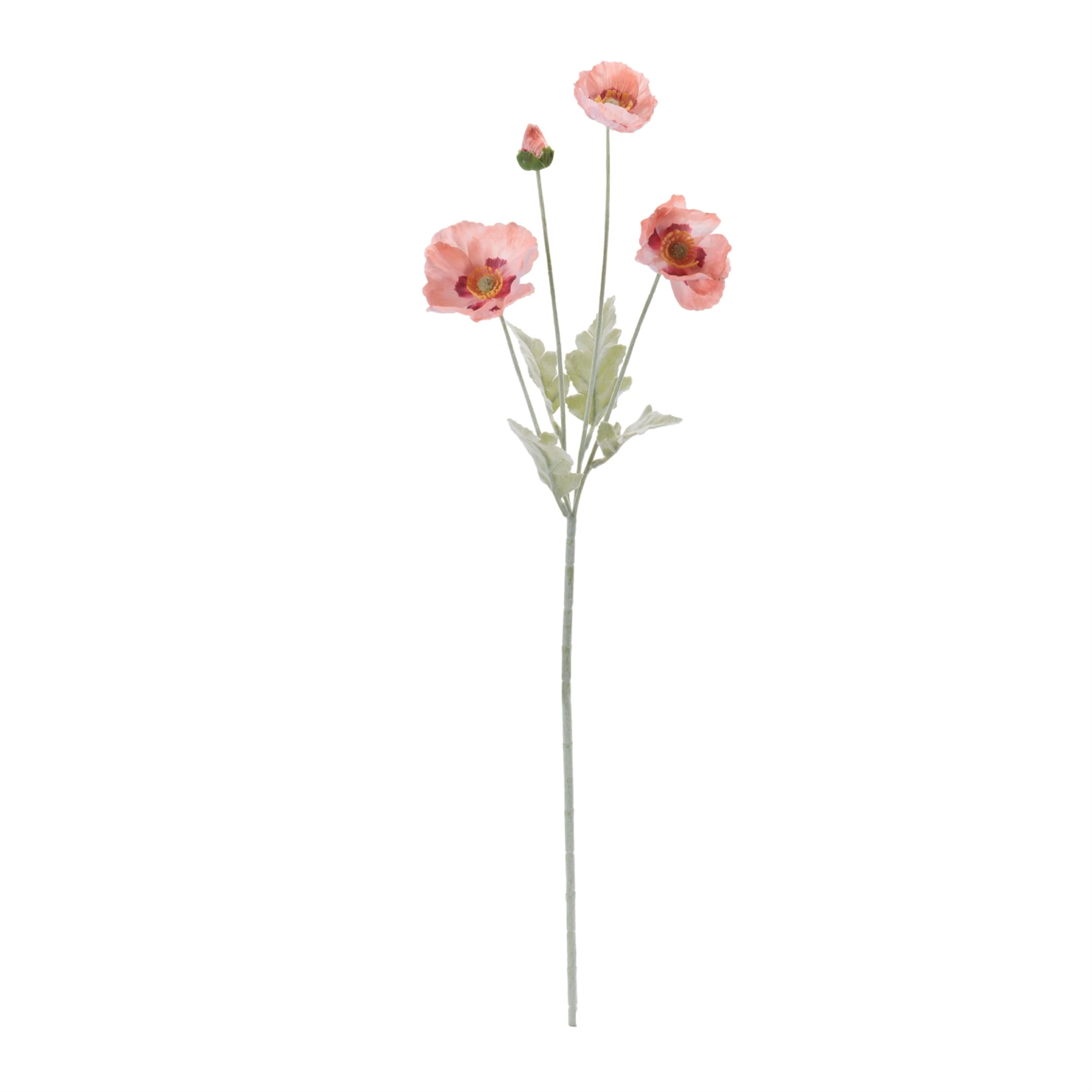 Coral Poppy Floral Spray, Set of 6 - Image 3