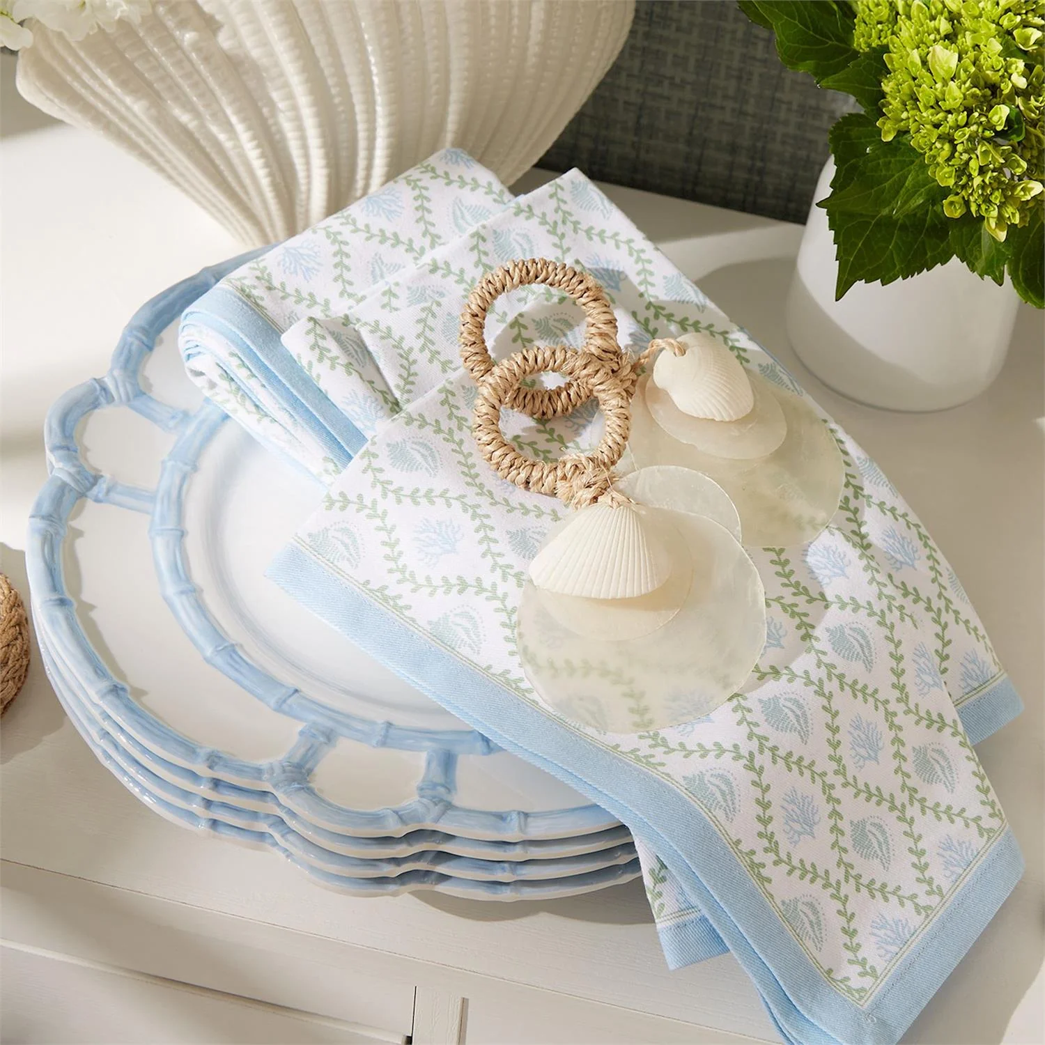 Coral Reef Block Print Cloth Napkins, Set of 4 - Image 2