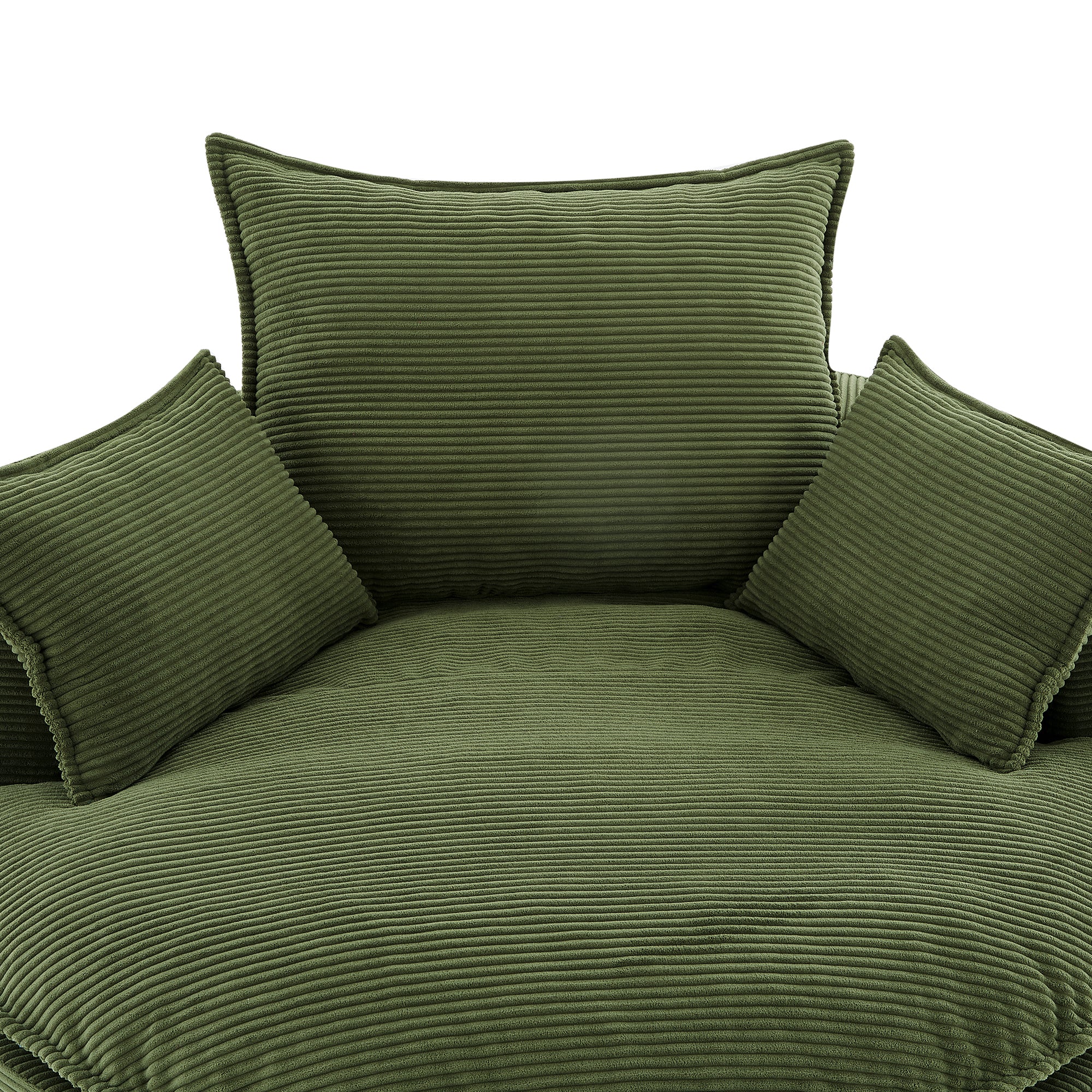 Corduroy 360° Swivel Accent Barrel Chair with 3 Removable Pillows - Image 100