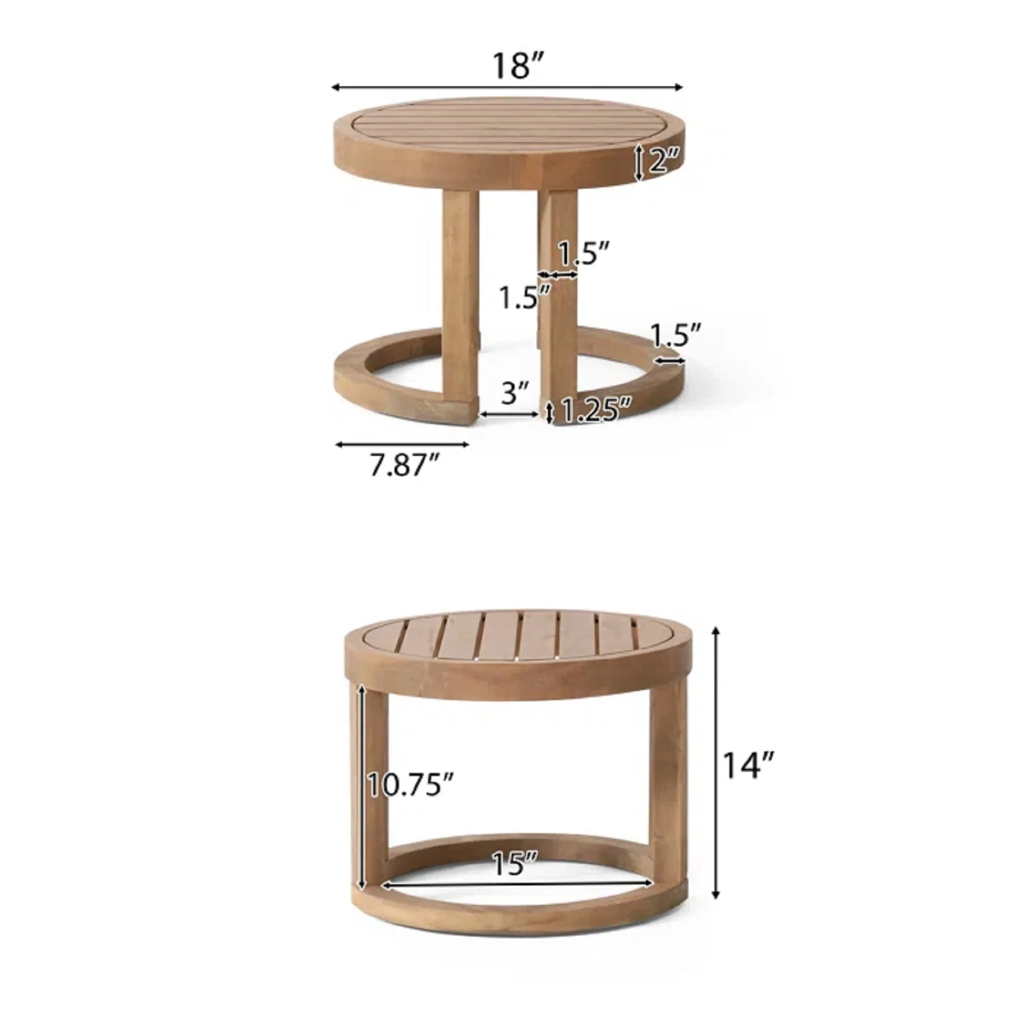 Cosmicly 5-Piece Patio Set with 2 Tables and Acacia Wood Frame - Image 10