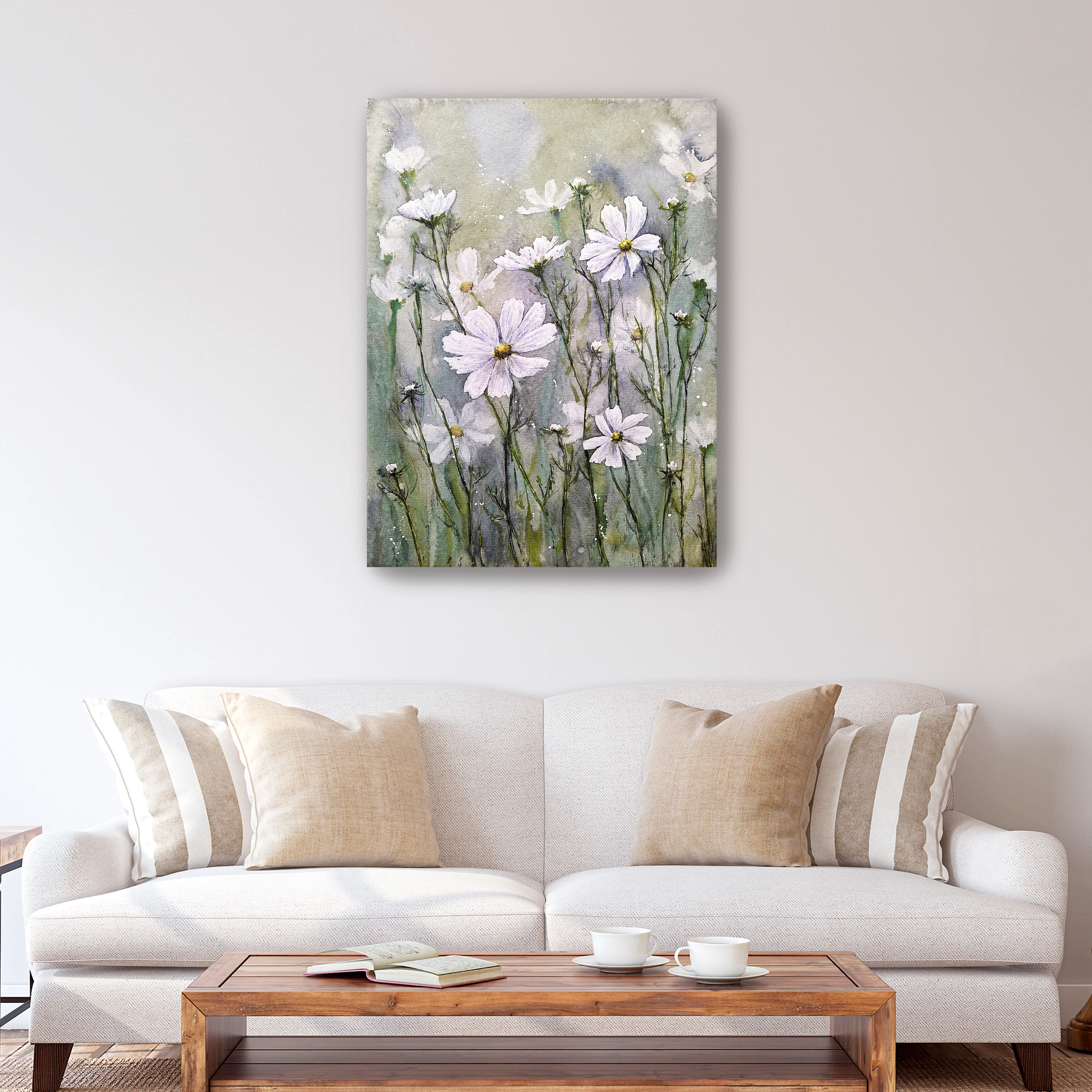Cosmos Flowers IX Canvas Giclee - Image 2