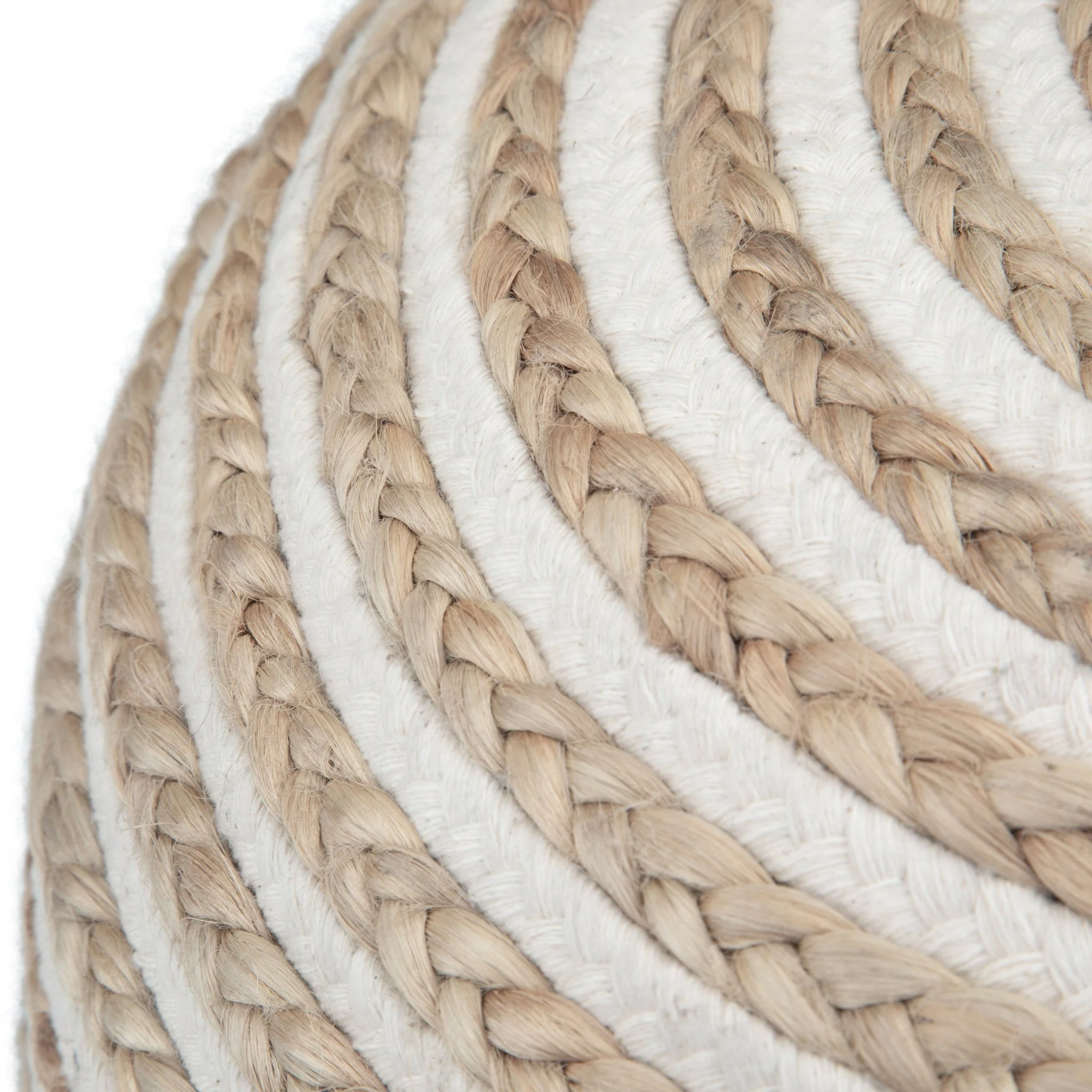 Cotton and Jute Woven Round Pouf - Image 4