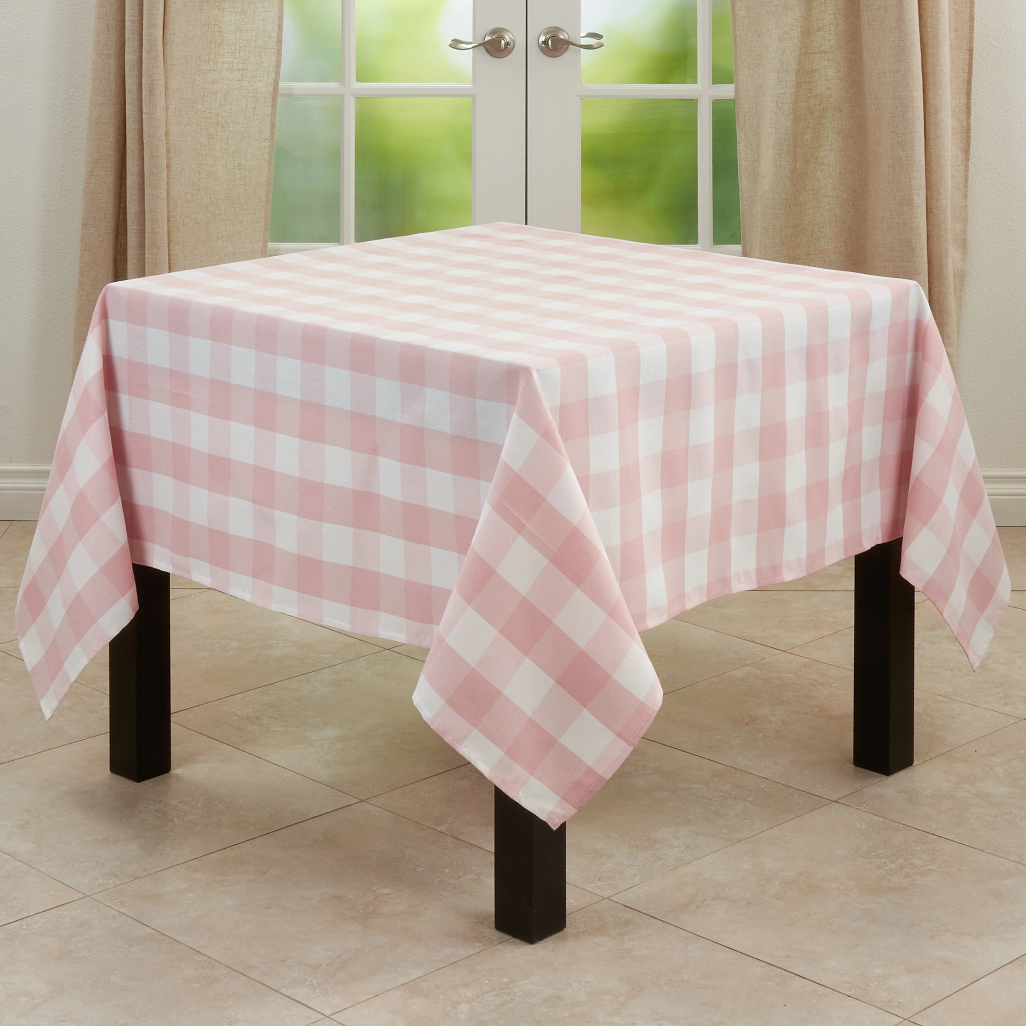 Cotton Blend Buffalo Plaid Tablecloth - Image 17